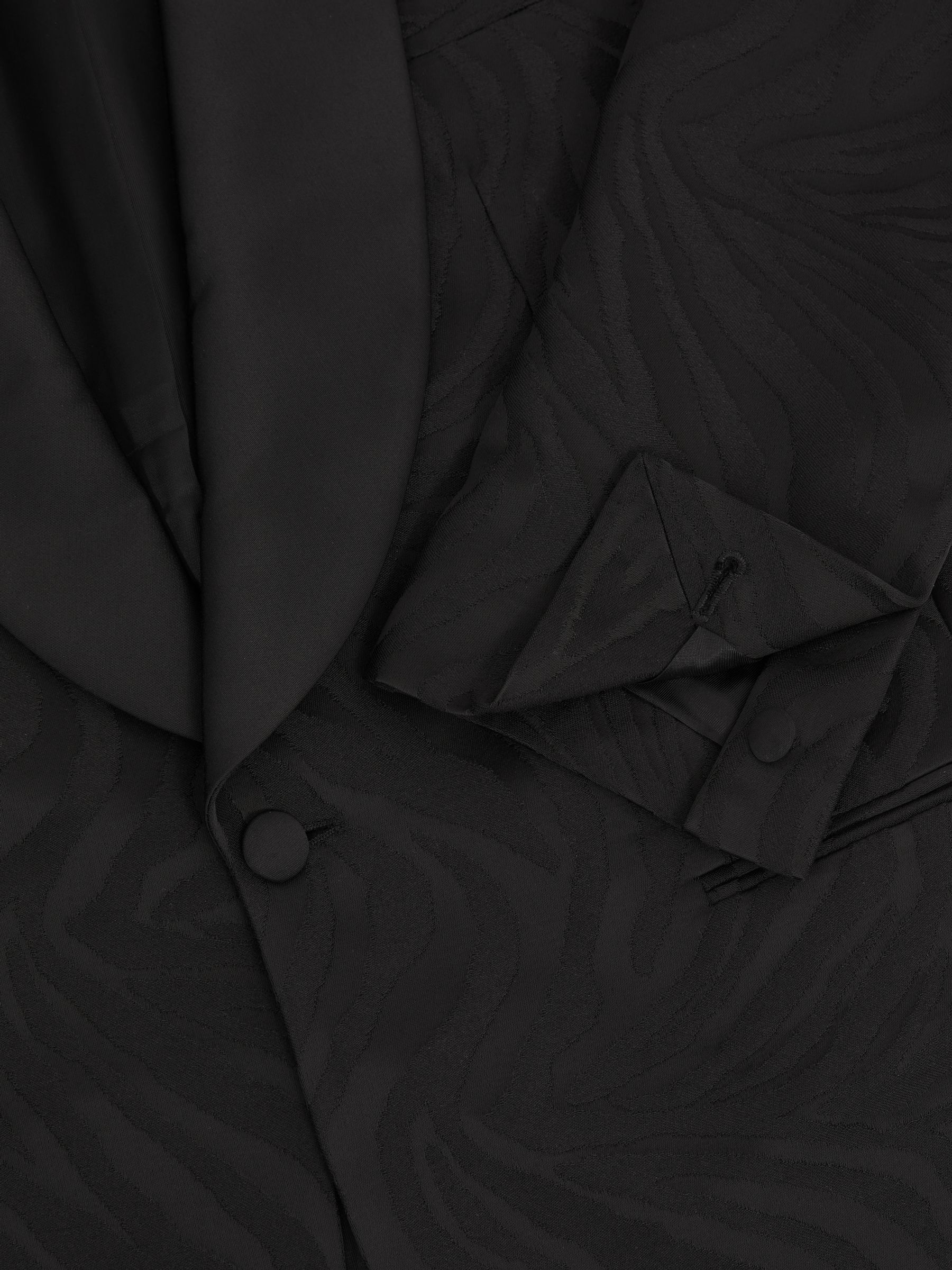 Wool-Blend Jacquard Tuxedo Jacket in Black - image 2
