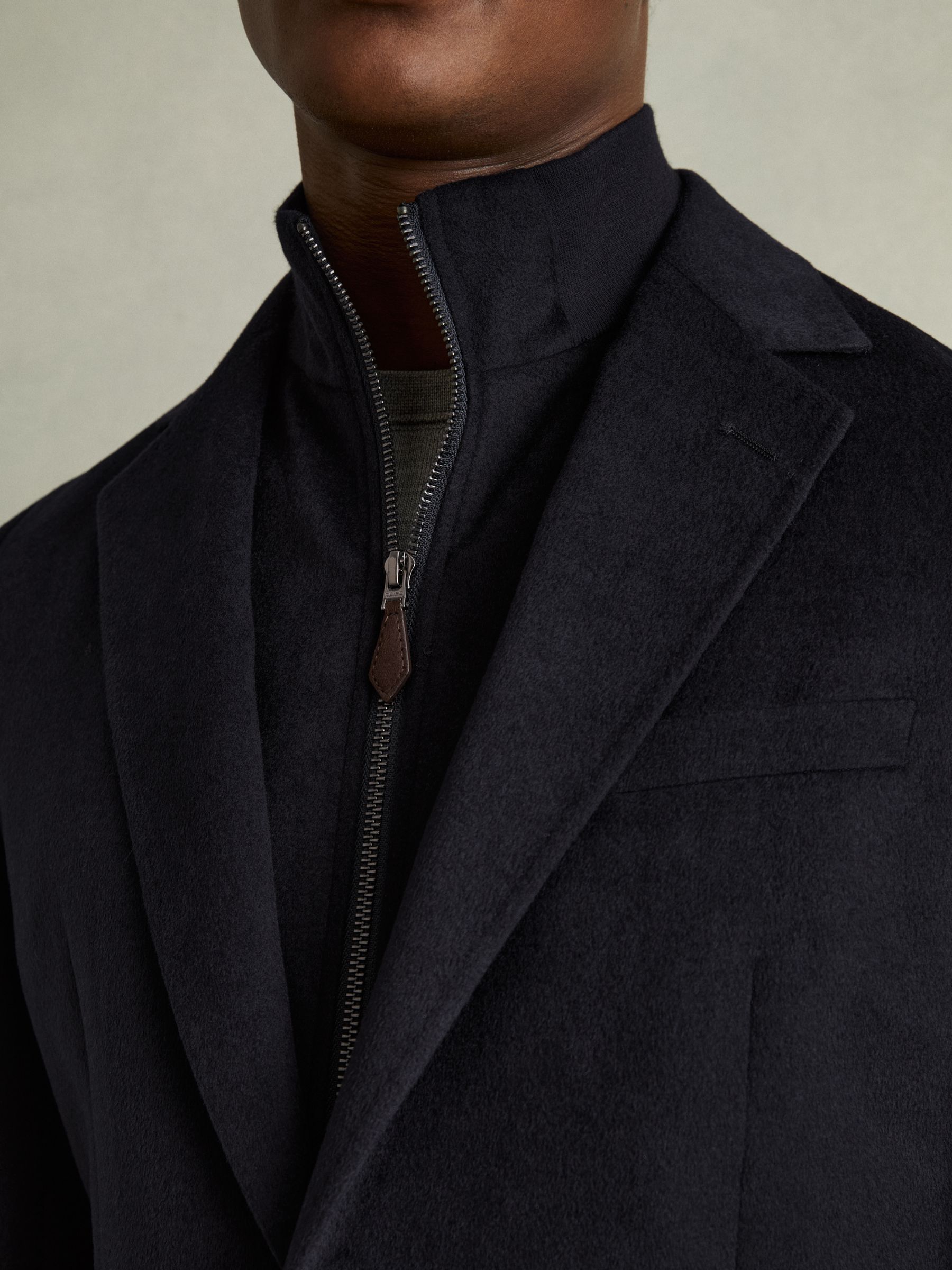 Regular-Fit Single-Breasted Blazer With Gilet Insert in Navy - Image 5 of 7