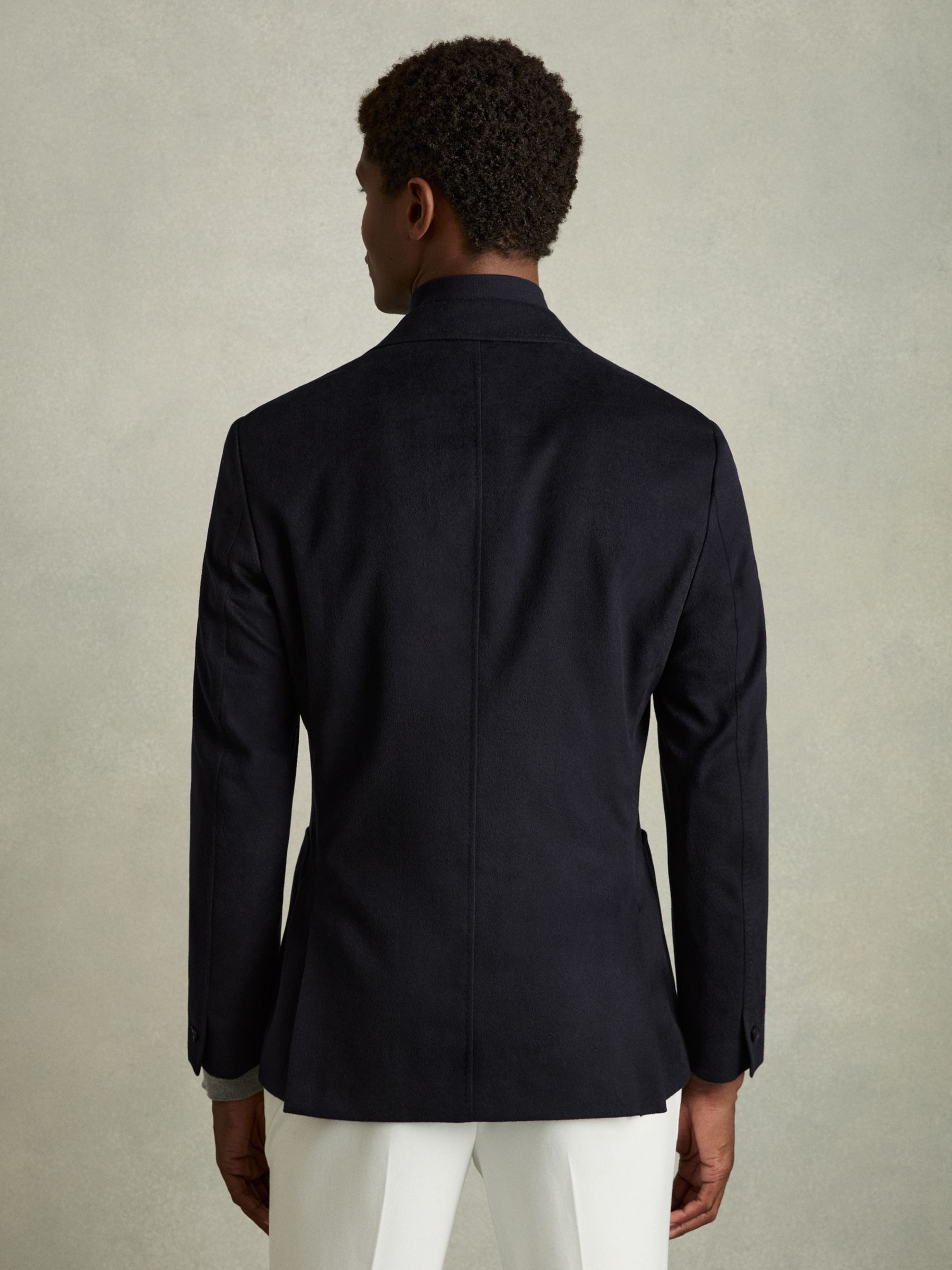 Regular-Fit Single-Breasted Blazer With Gilet Insert in Navy - Image 6 of 7