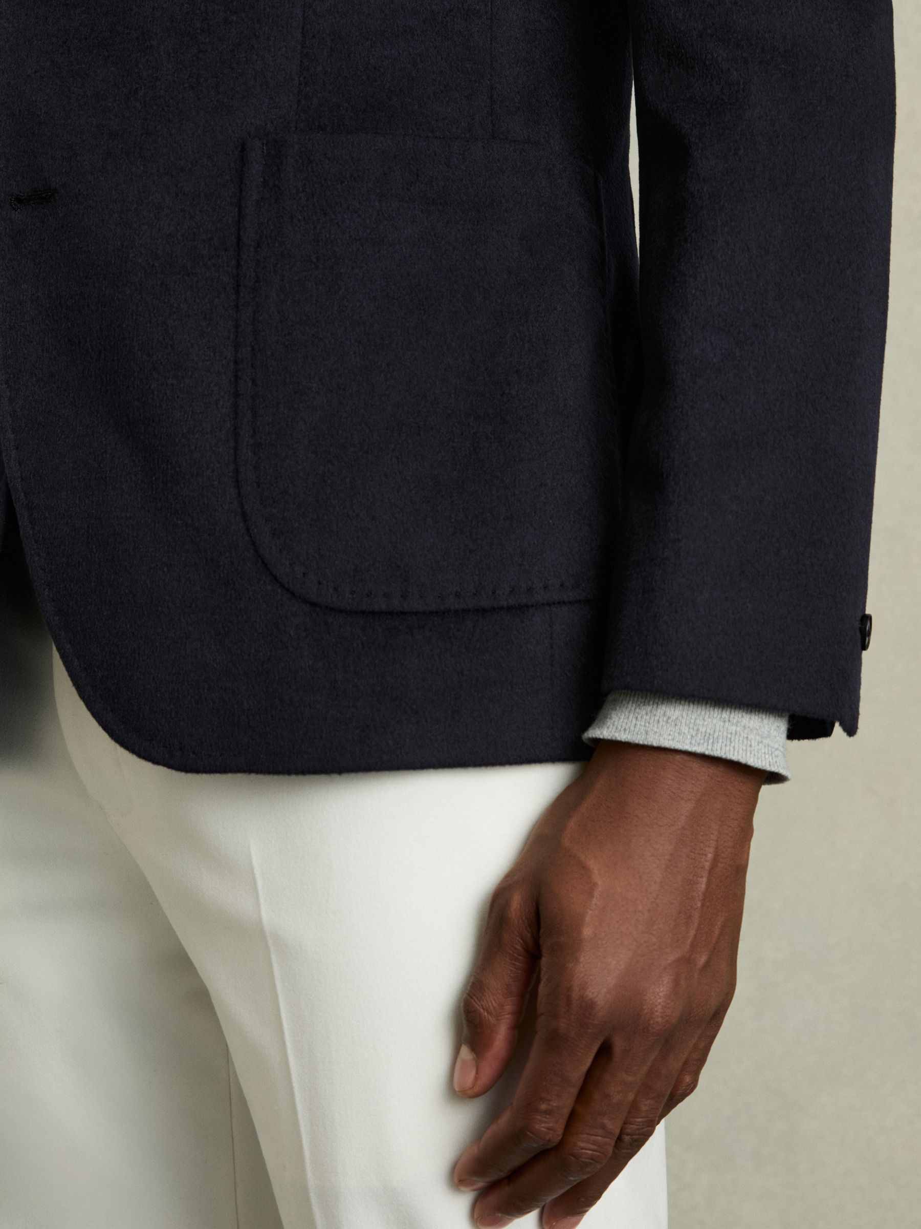 Regular-Fit Single-Breasted Blazer With Gilet Insert in Navy - Image 7 of 7