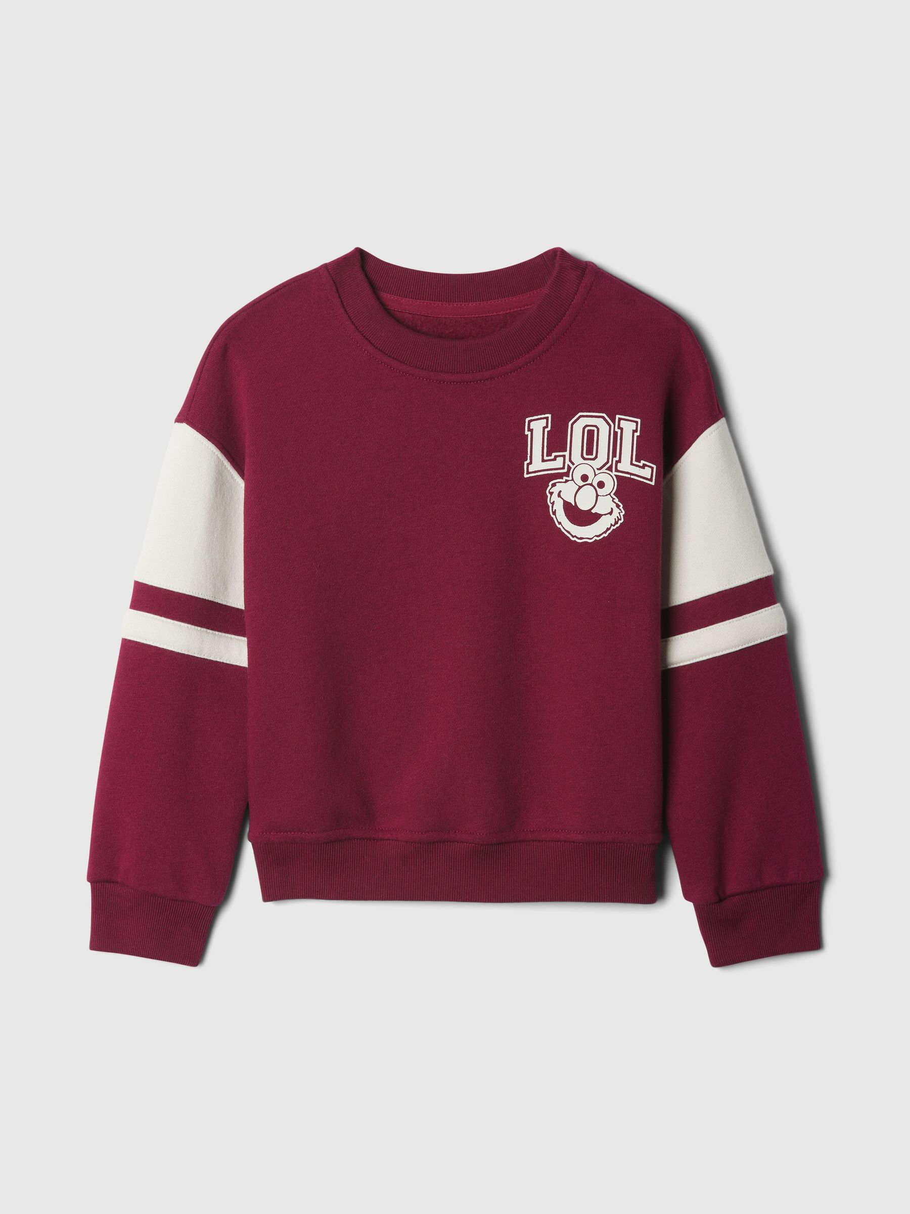 Burgundy Red Vintage Soft Sesame Street Varsity Jumper (6mths-5yrs) - Image 1 of 1