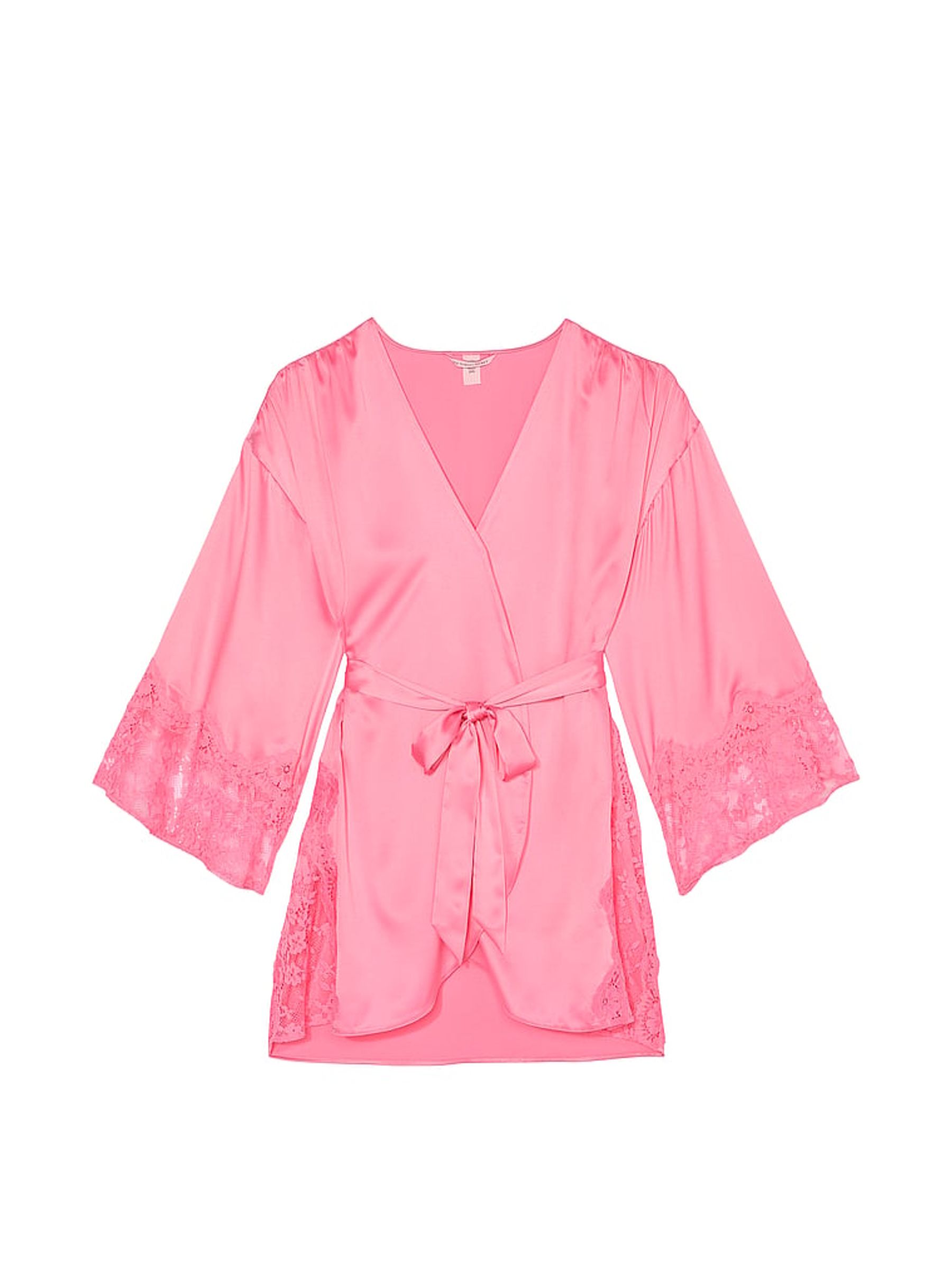 Pink Hope Satin Lace Trim Robe - Image 3 of 3