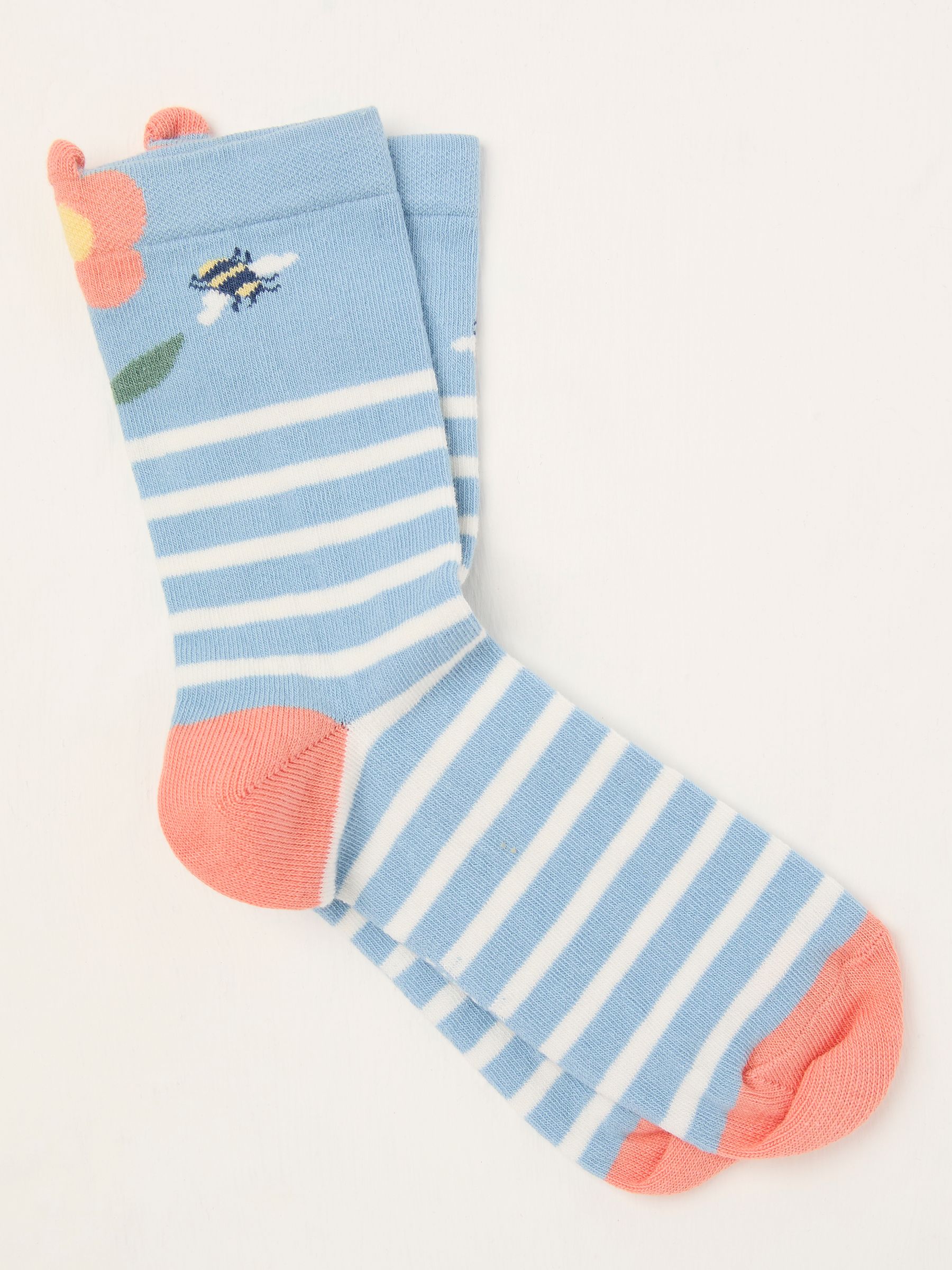 Blue Floral Bee Socks - Image 1 of 2