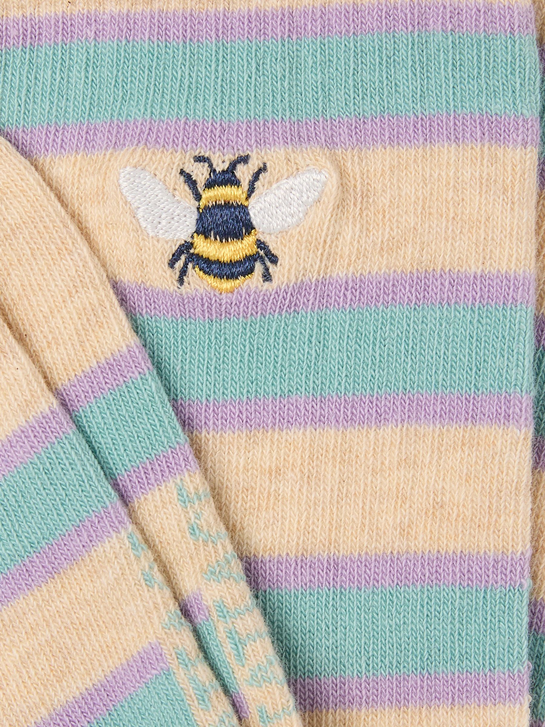 Oatmeal Embroidered Bee Socks - Image 2 of 2