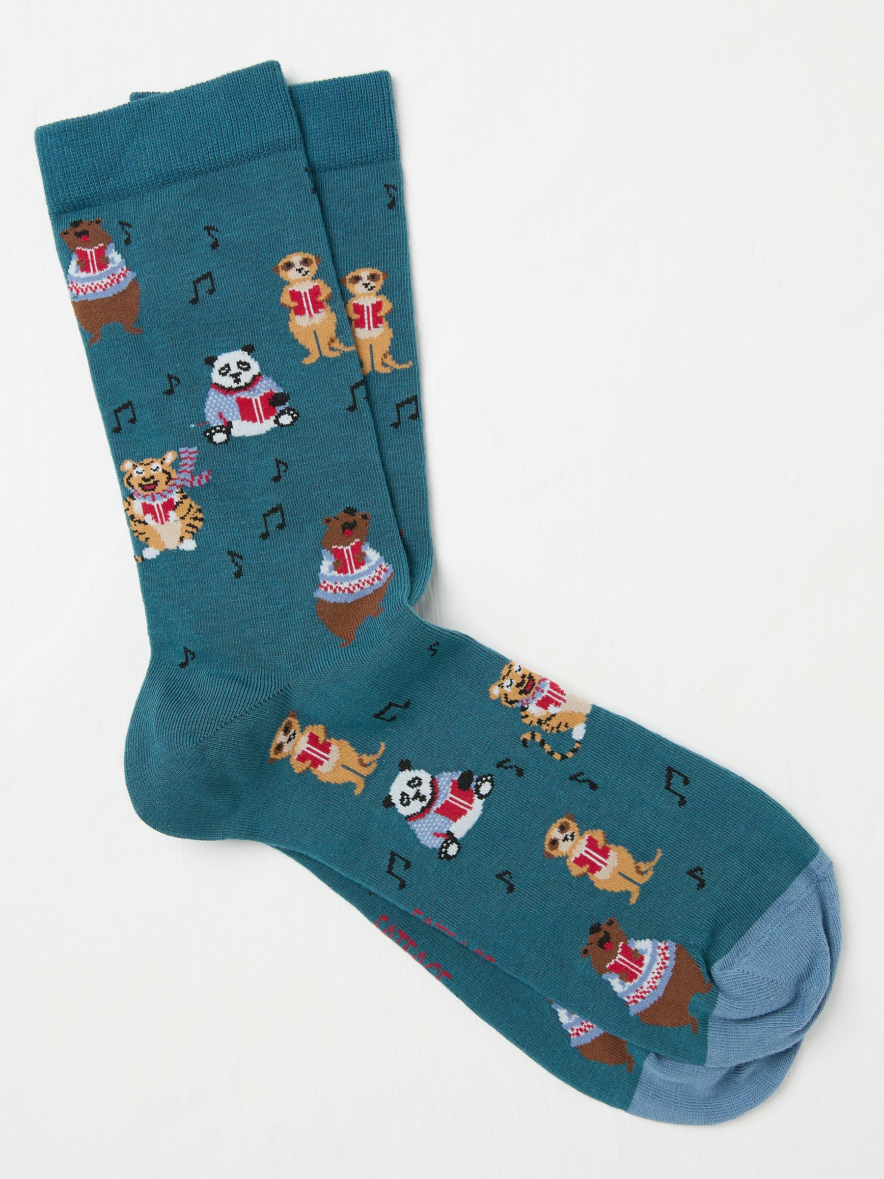Blue Teal Singing Animals Socks - Image 1 of 2