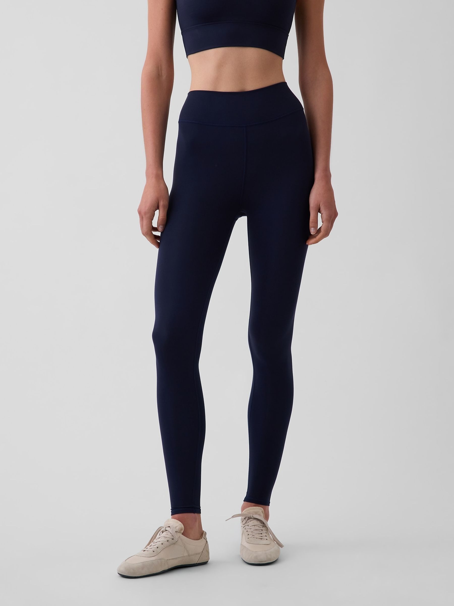 Navy GapFit Smooth High Waisted Leggings - Image 1 of 5 Navy GapFit Smooth High Waisted Leggings - Image 1 of 5