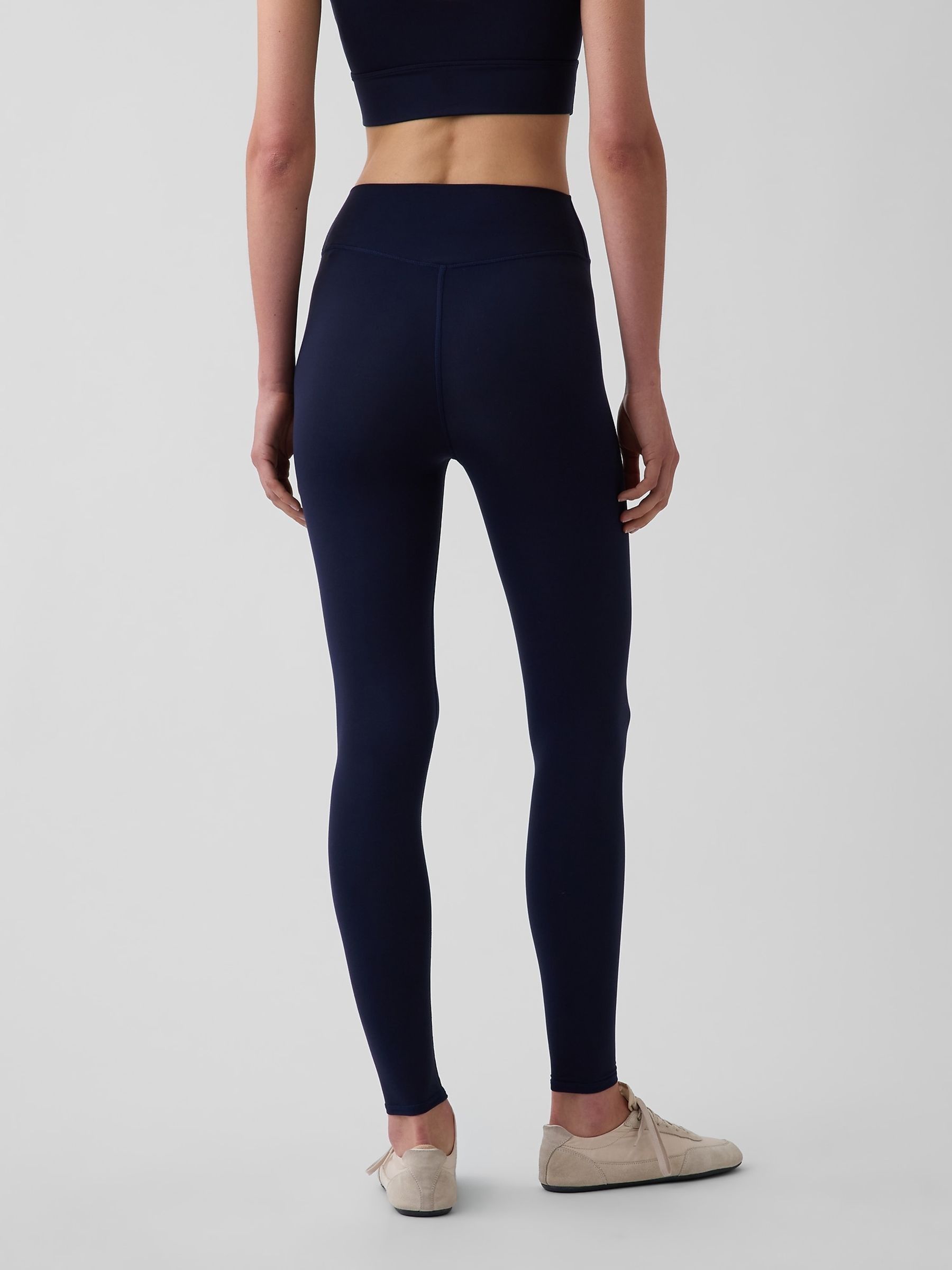 Navy GapFit Smooth High Waisted Leggings - Image 2 of 5 Navy GapFit Smooth High Waisted Leggings - Image 2 of 5