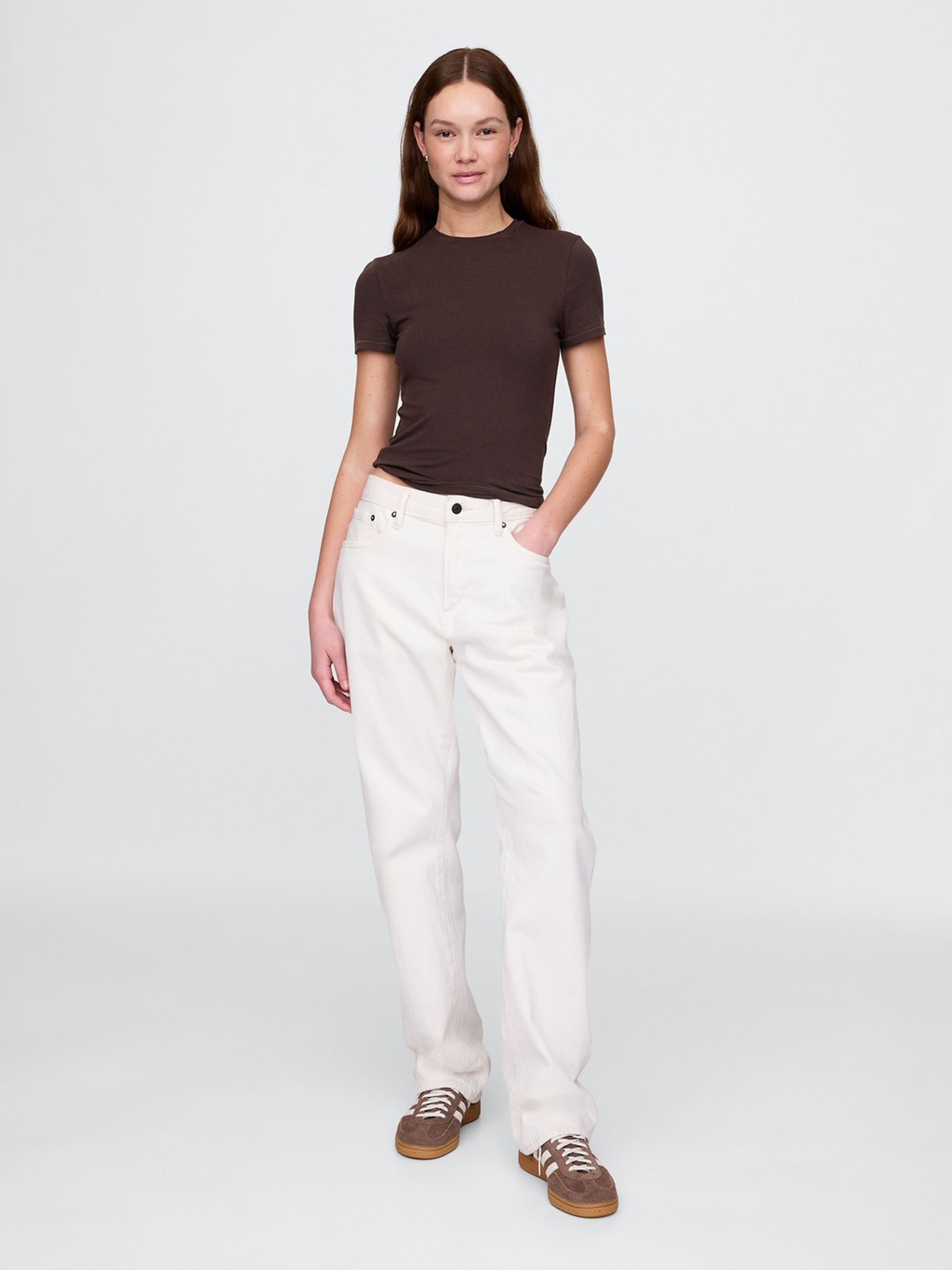 Chocolate Brown CloseKnit Jersey Short Sleeve T-Shirt - Image 3 of 4