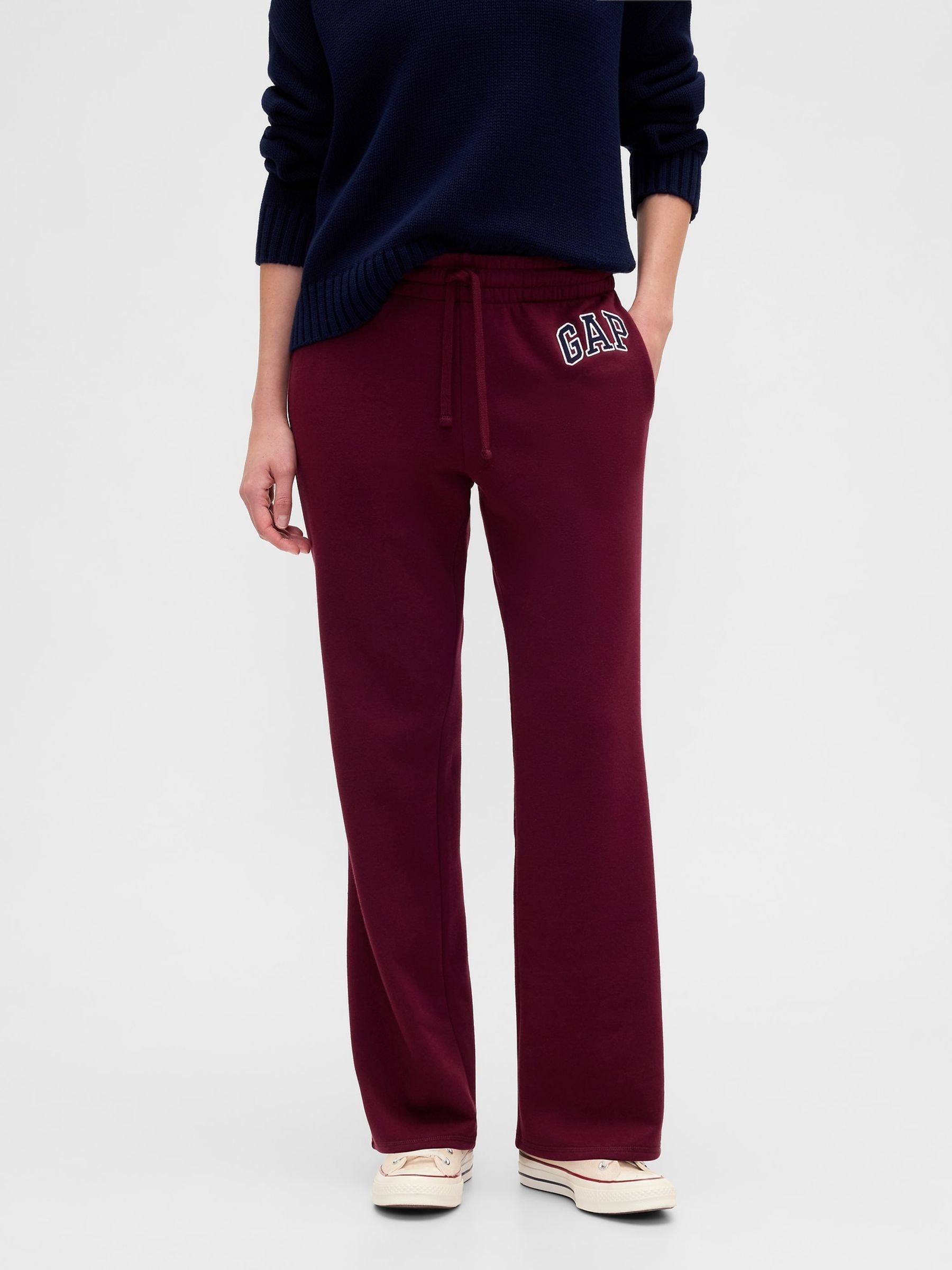 Burgundy Red Logo Straight Joggers - Image 1 of 5