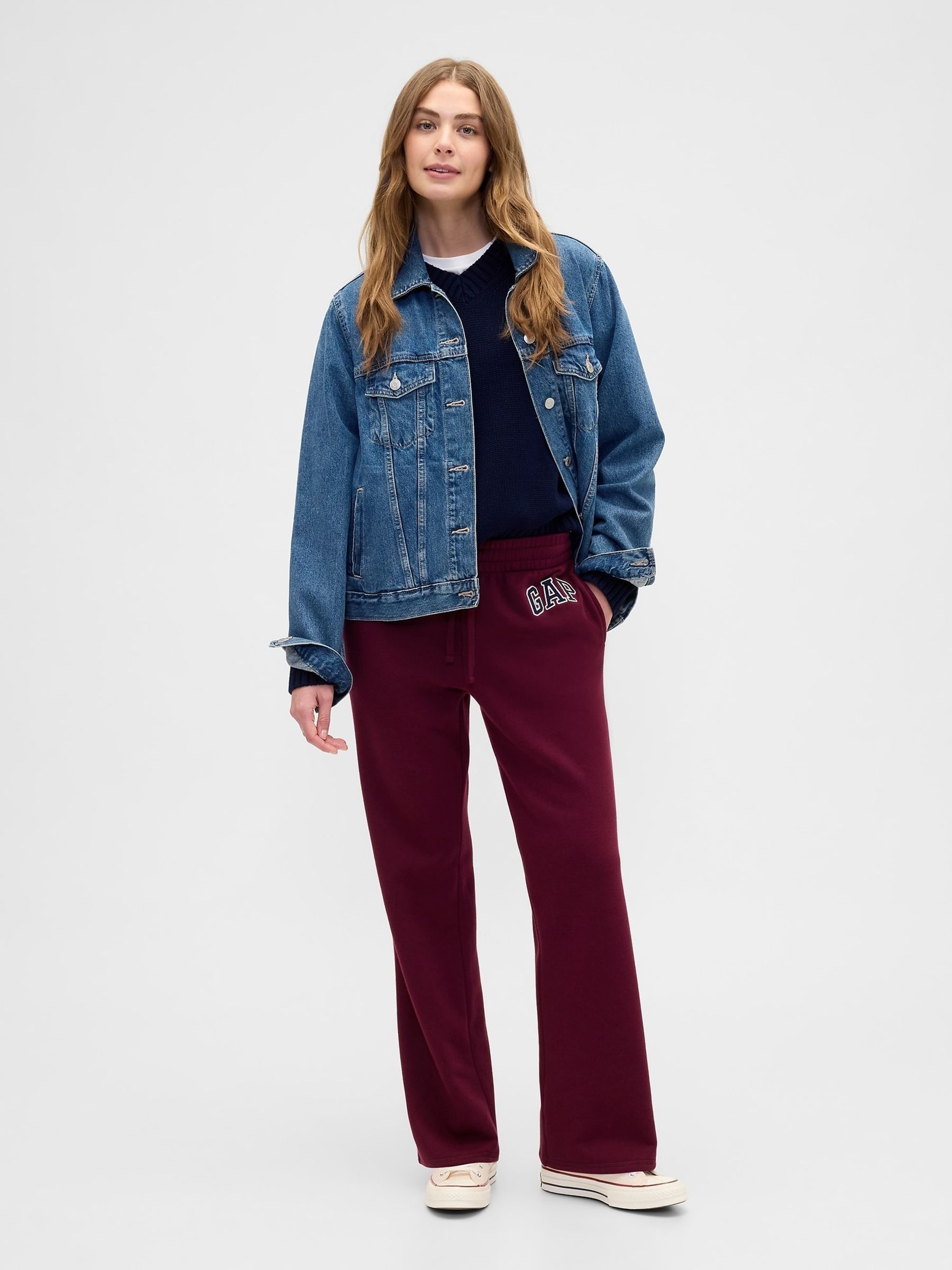 Burgundy Red Logo Straight Joggers - Image 3 of 5