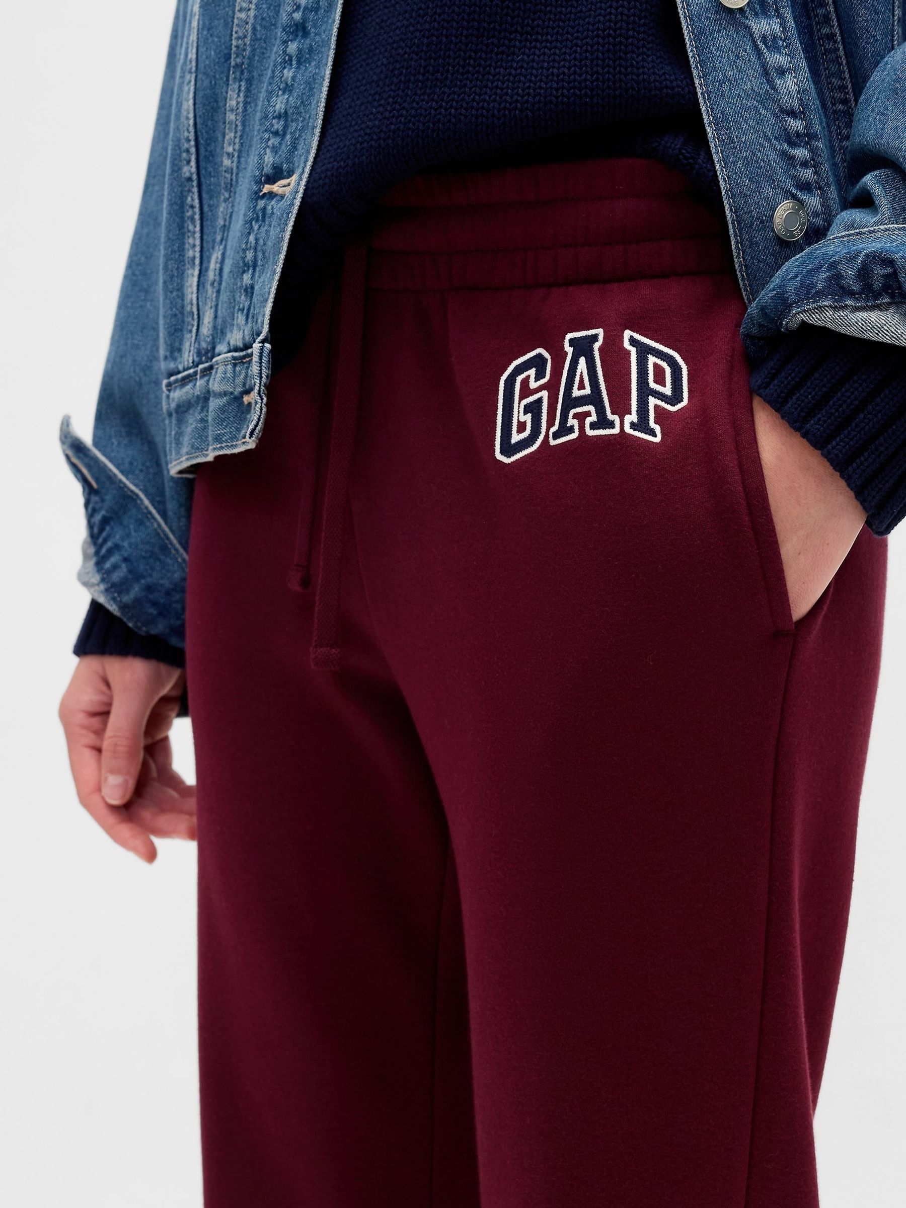 Burgundy Red Logo Straight Joggers - Image 4 of 5