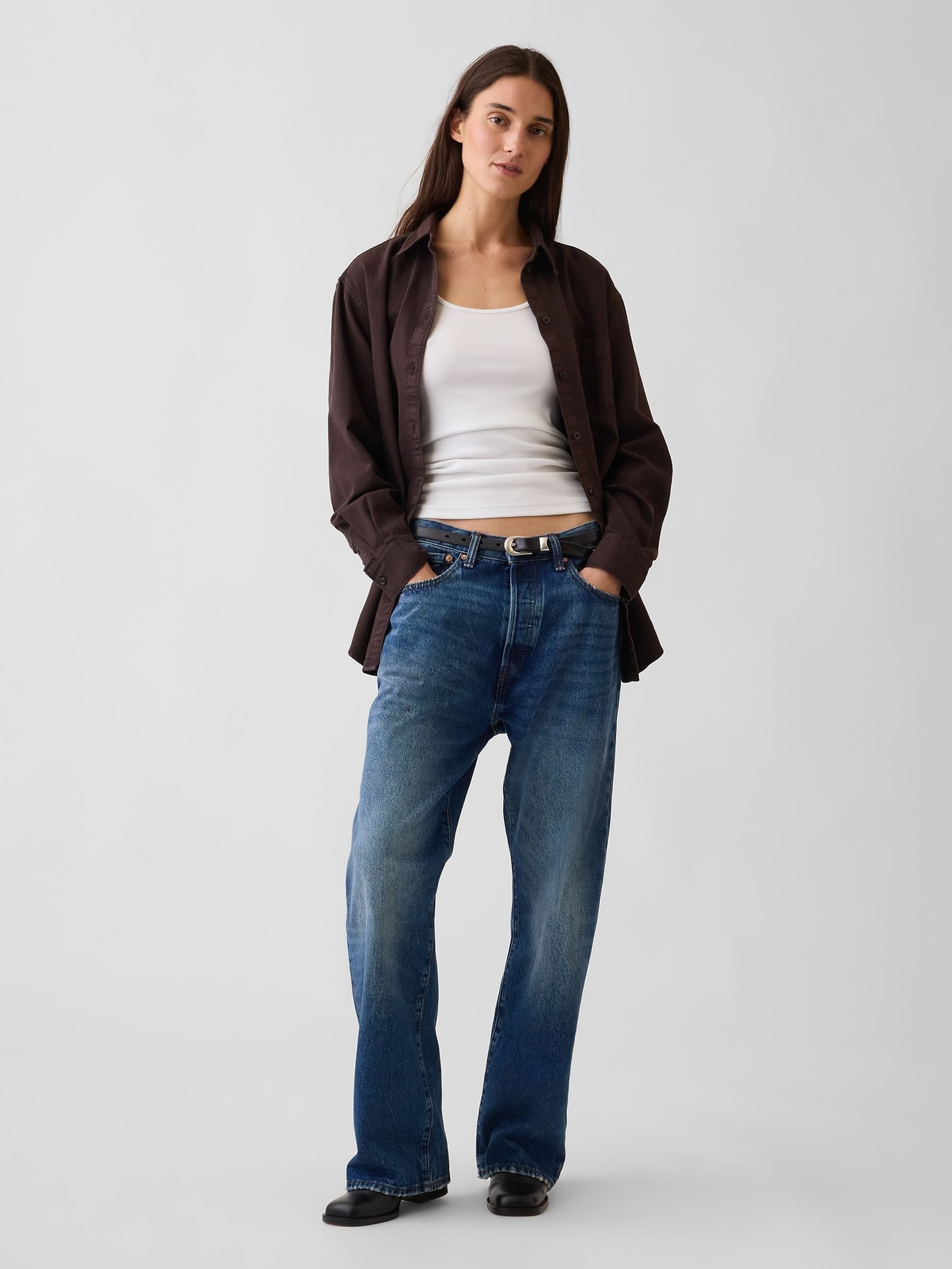 Brown Denim Big Shirt - Image 4 of 5