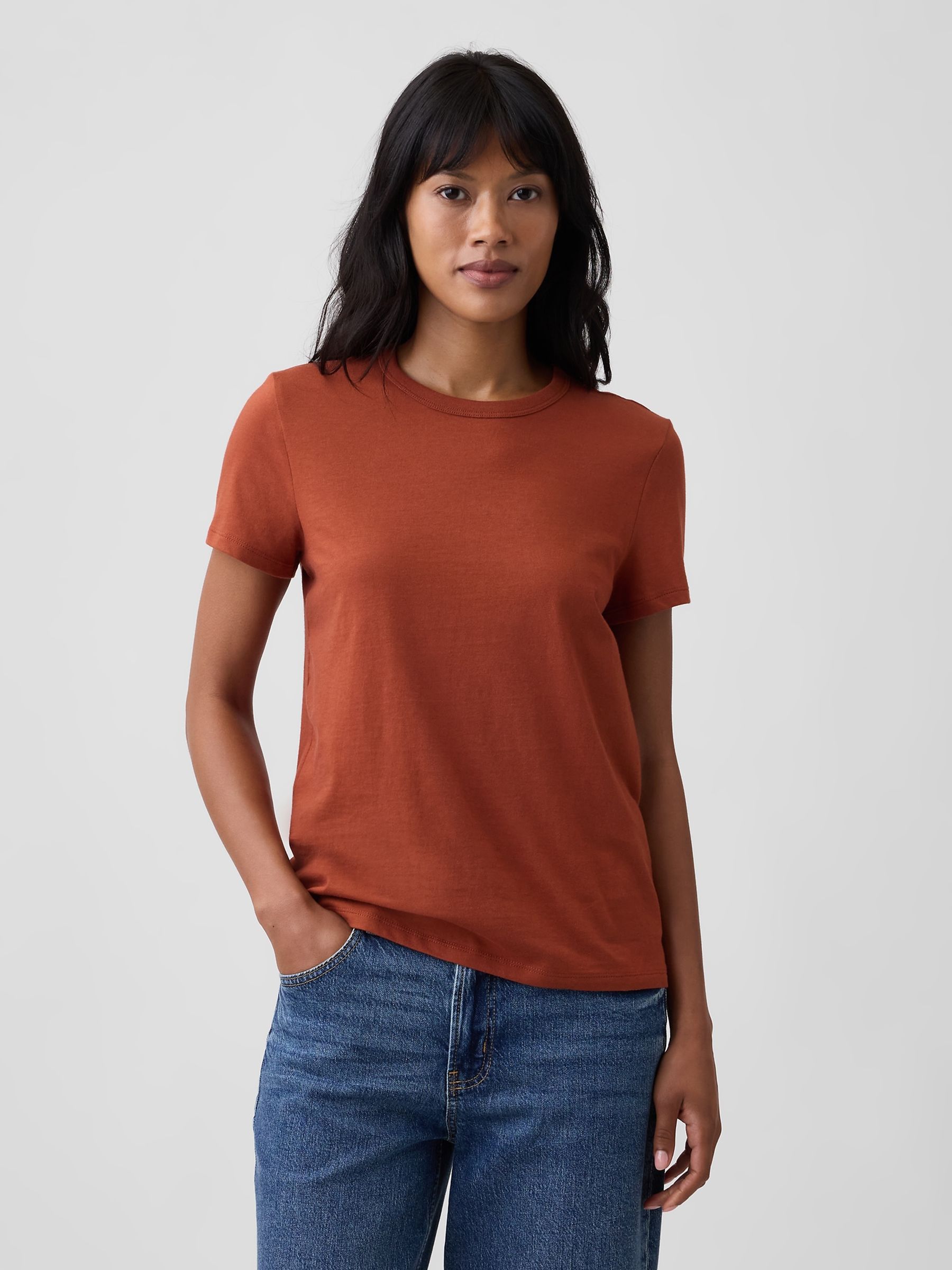 Burnt Orange Favourite Crew Neck Short Sleeve T-Shirt - Image 1 of 5