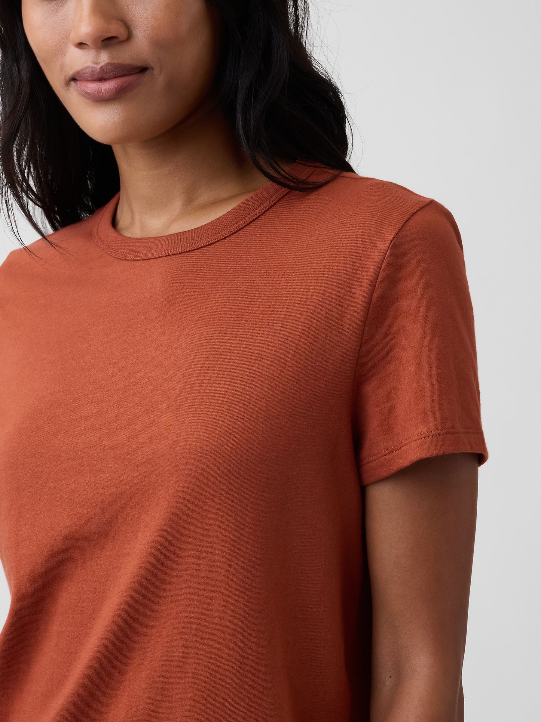 Burnt Orange Favourite Crew Neck Short Sleeve T-Shirt - Image 4 of 5