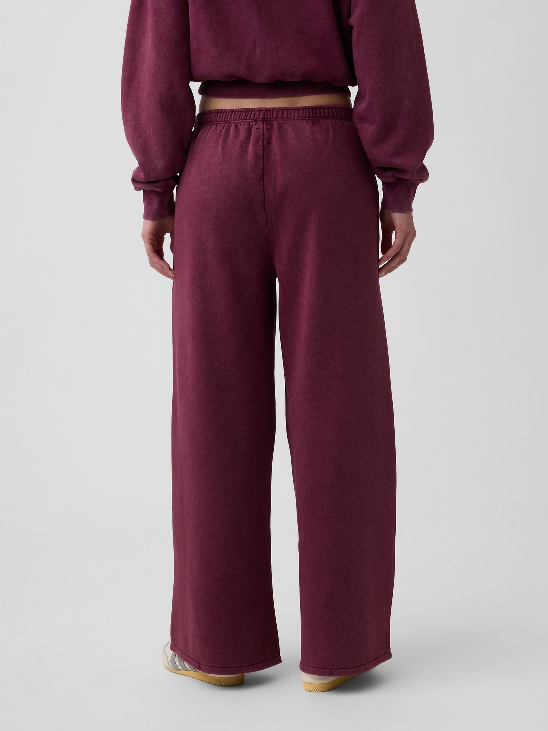 Burgundy Red VintageSoft Baggy Wide-Leg Joggers - Image 2 of 6