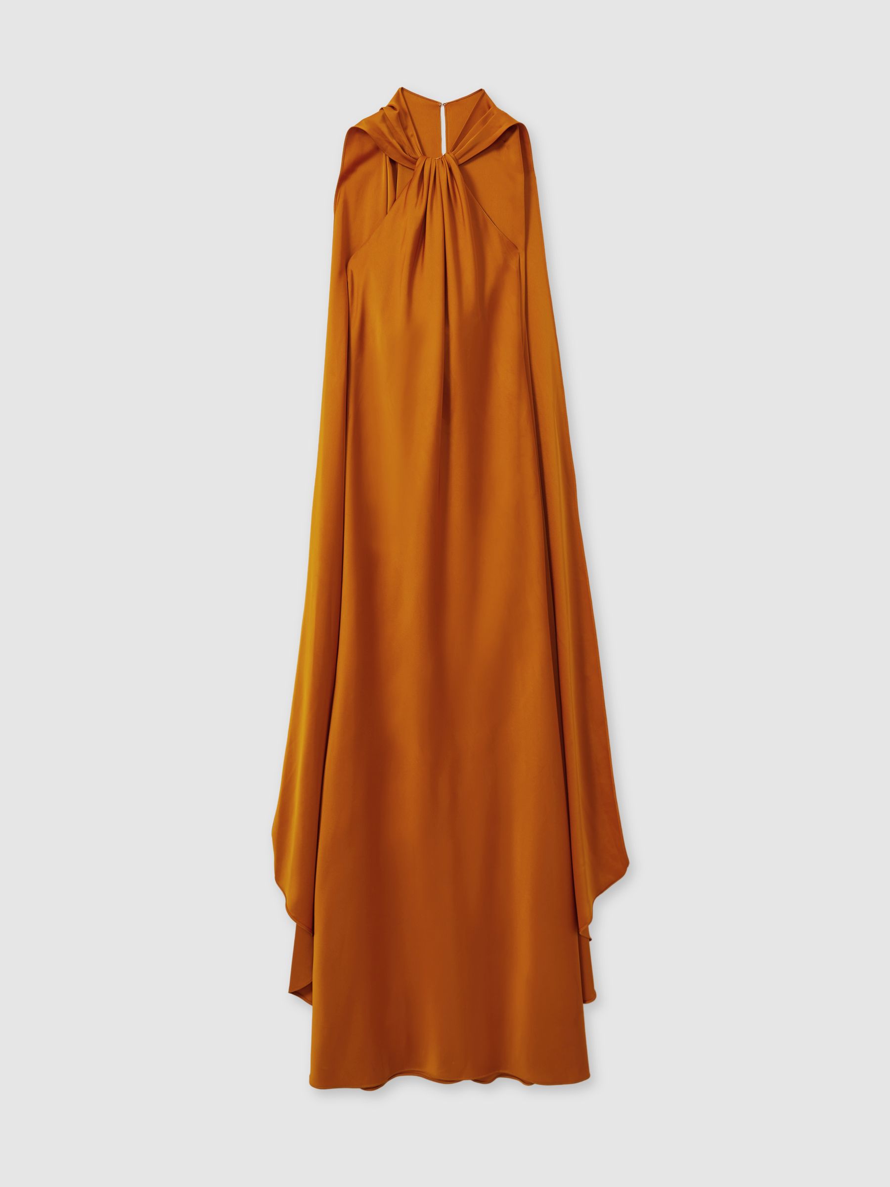 Halston Halter Cape Maxi Dress in Mustard - Image 2 of 6