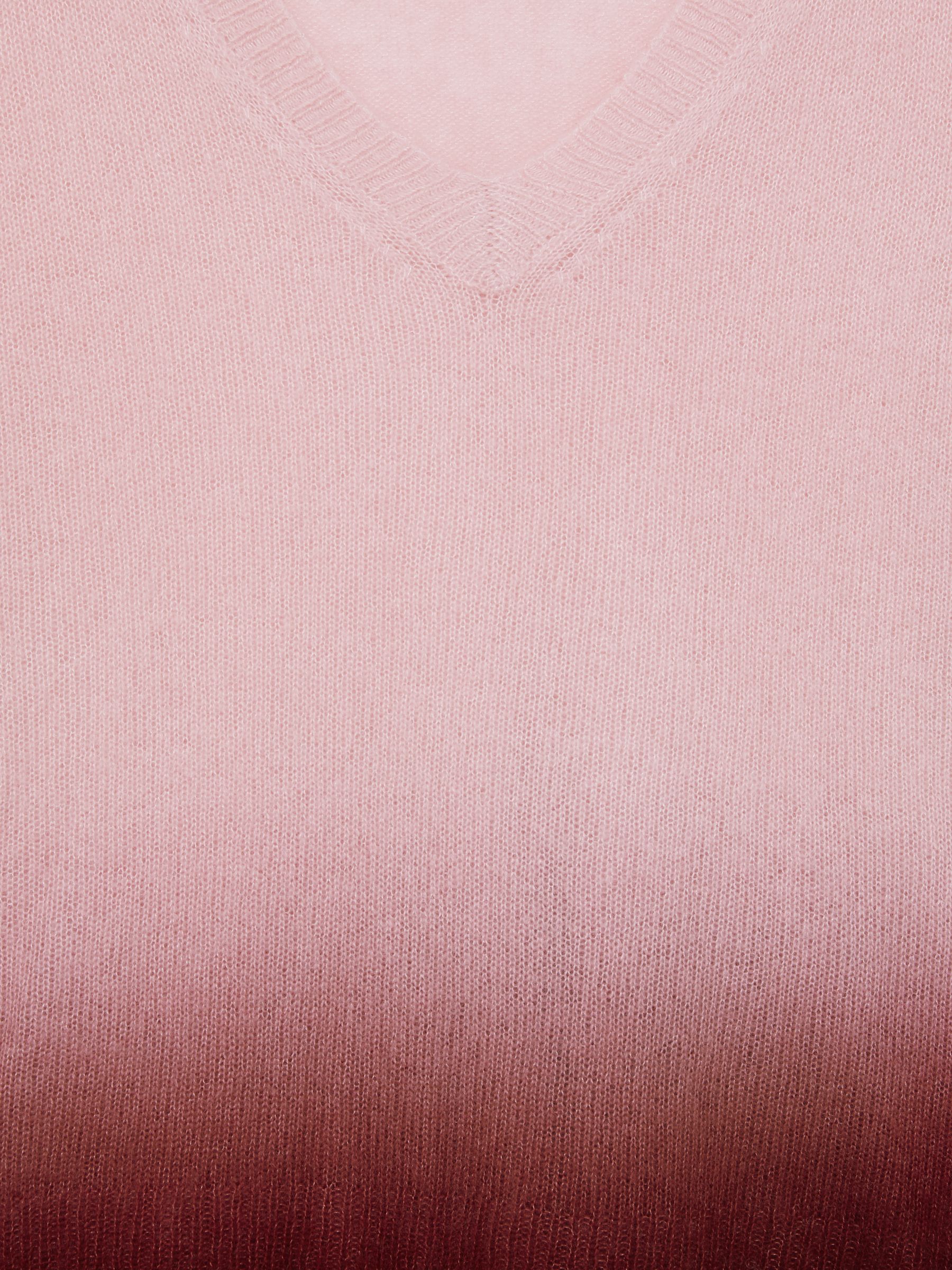 Crush Collection Cashmere-Silk Dipped V-Neck Jumper in Rose - Image 6 of 6