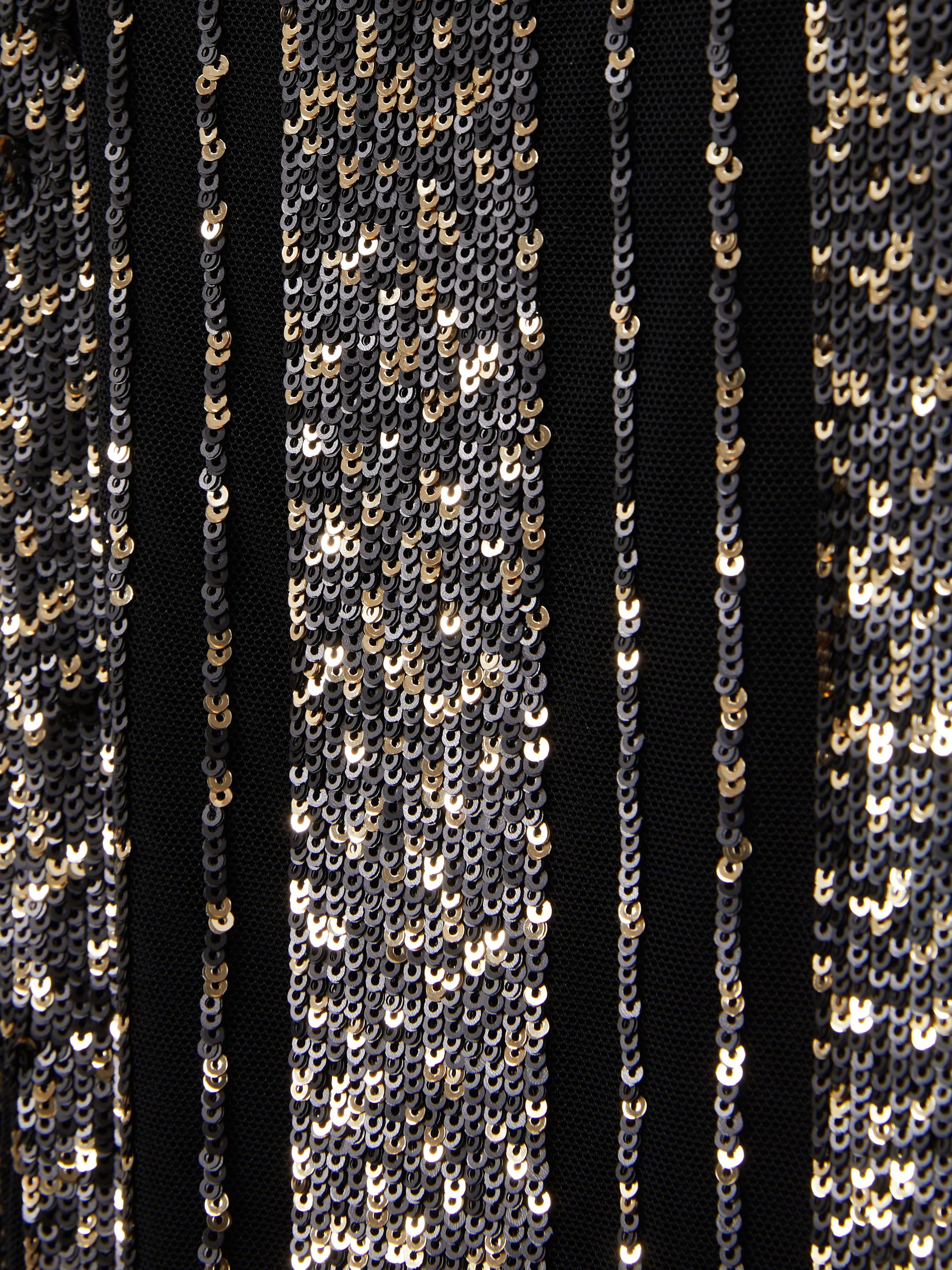 Halston Striped Sequin Trousers in Black - image 5