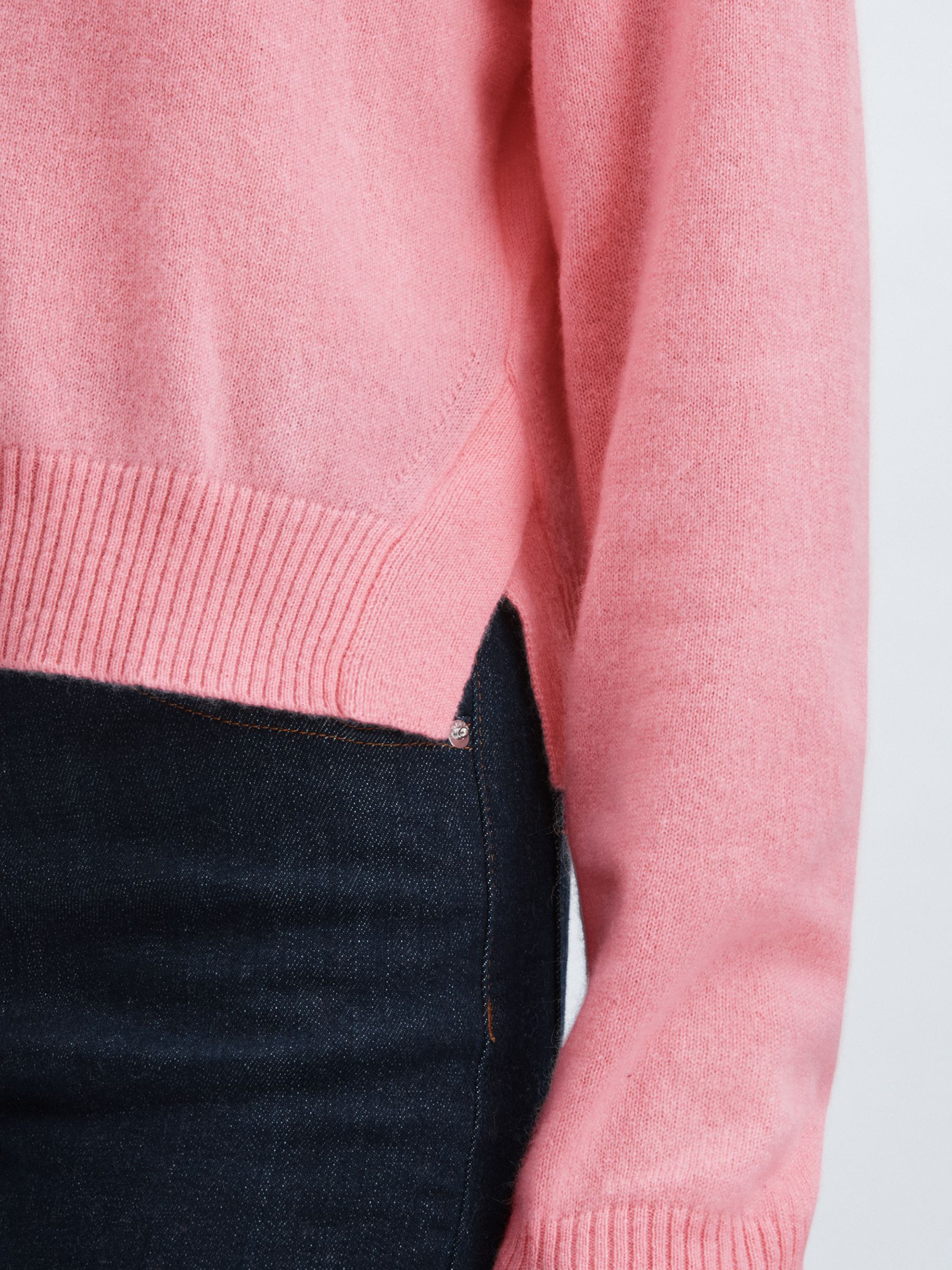 Crush Collection 100% Cashmere V-Neck Jumper in Bubblegum - Image 4 of 6