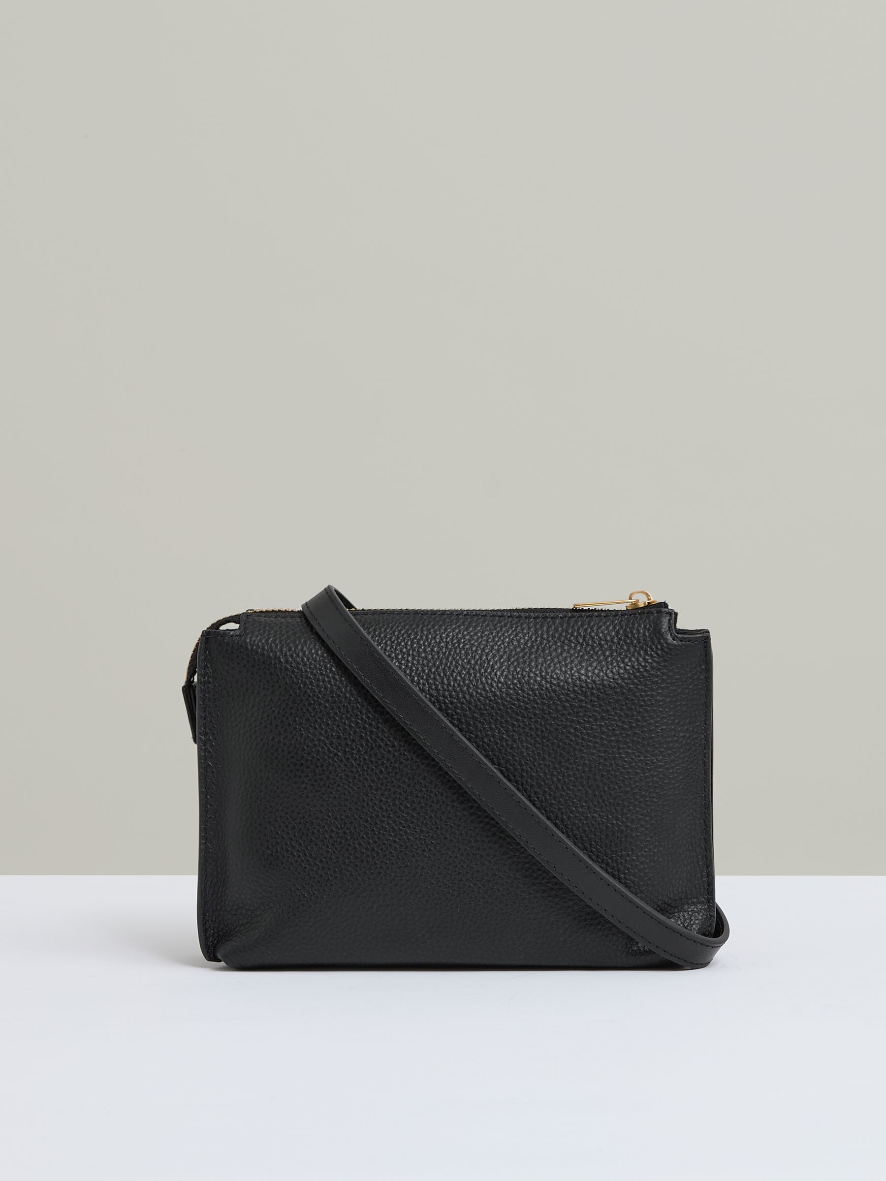 Leather And Suede Crossbody Bag in Black - Image 4 of 5