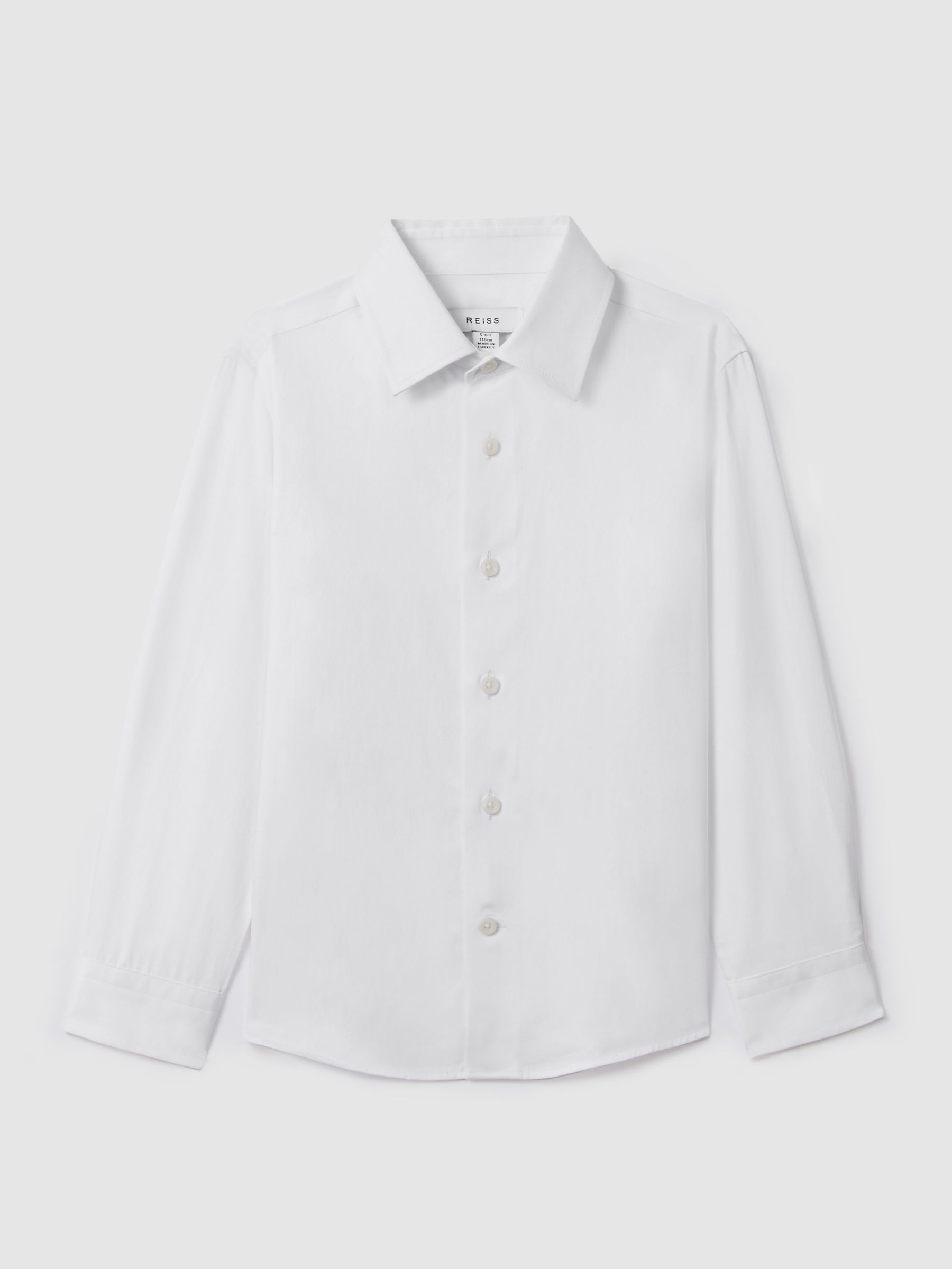 3-9 yrs Slim-Fit Cotton Shirt in White - Image 2 of 5