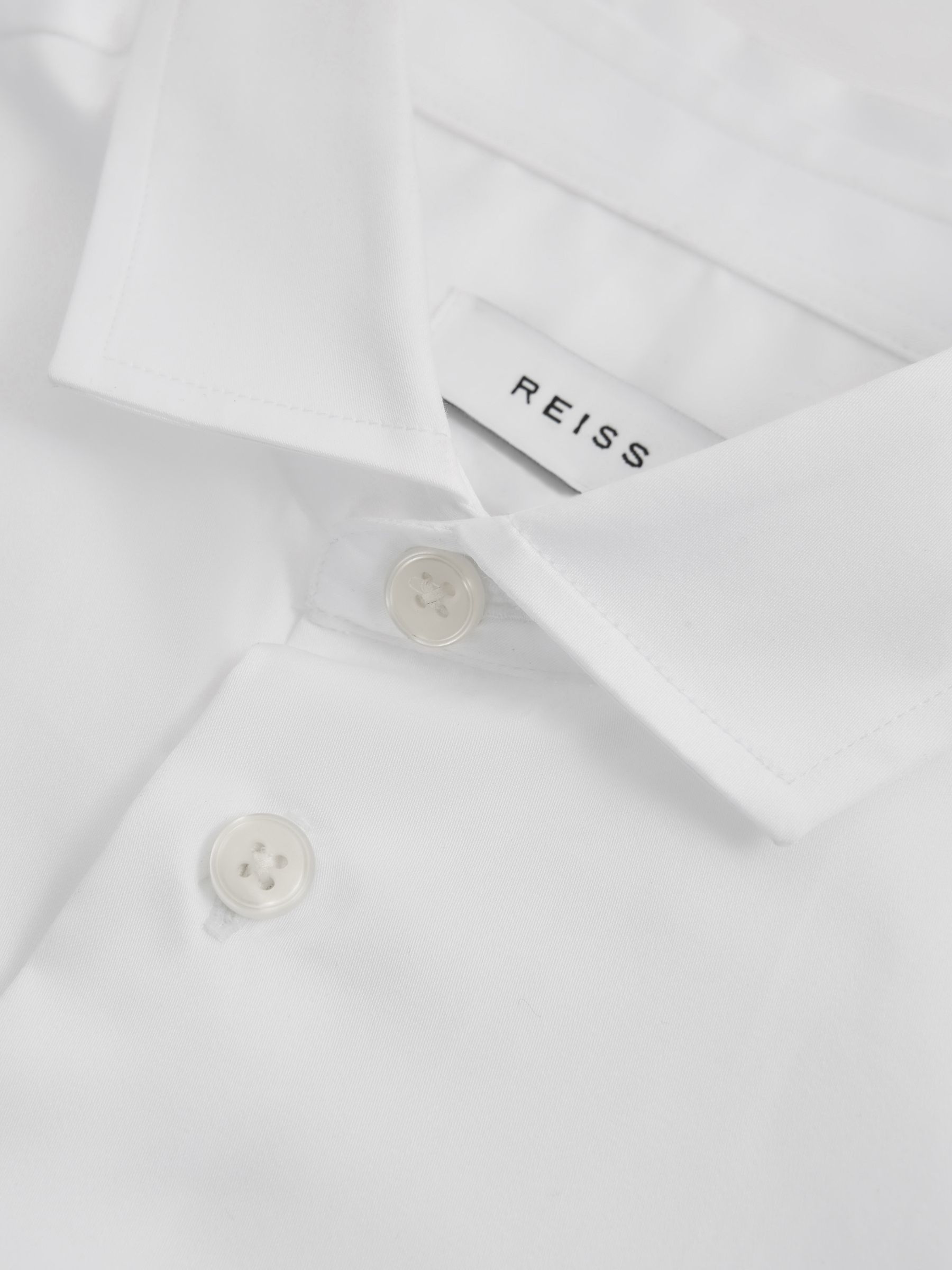 3-9 yrs Slim-Fit Cotton Shirt in White - Image 4 of 5