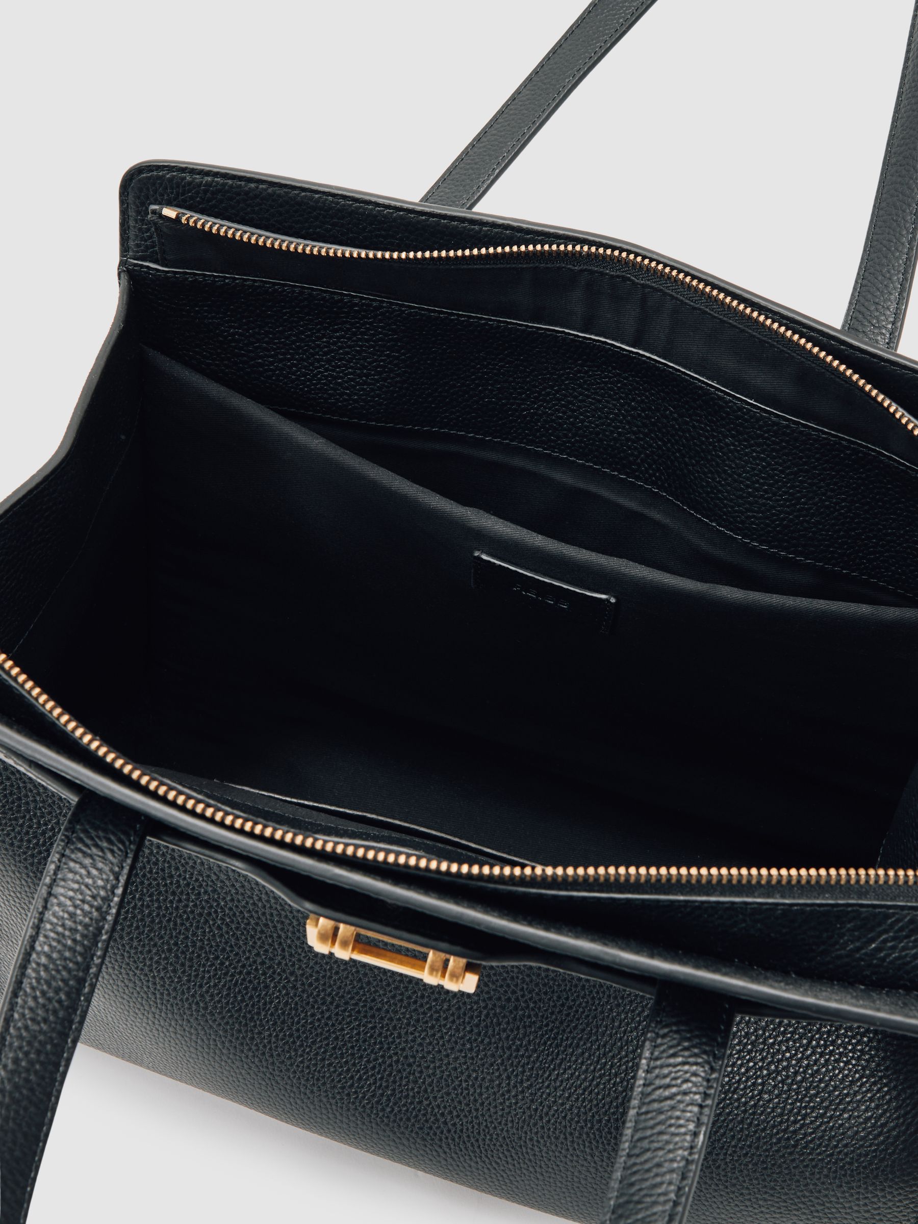Grained Leather Tote Bag in Black - image 2