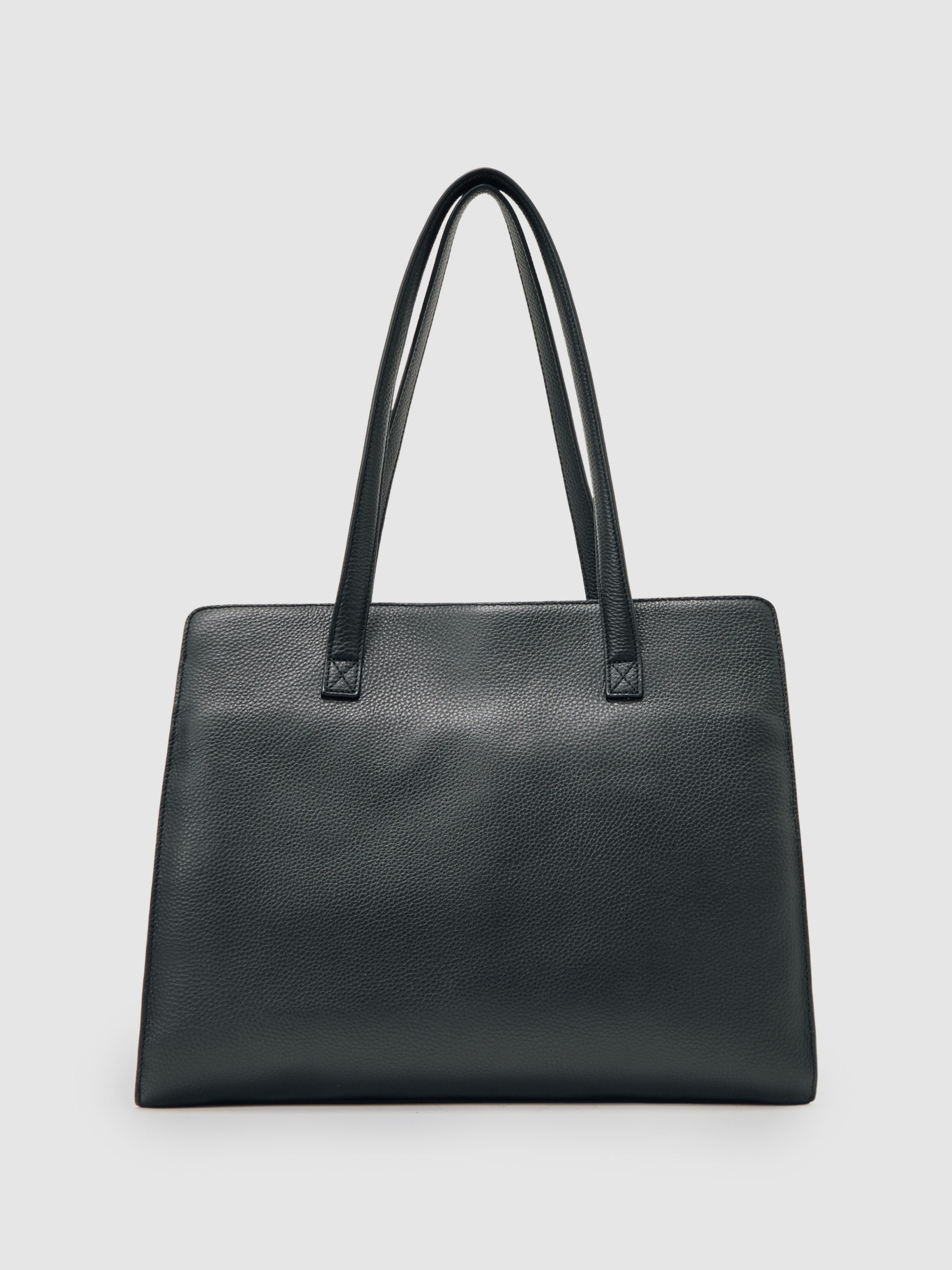 Grained Leather Tote Bag in Black - image 4