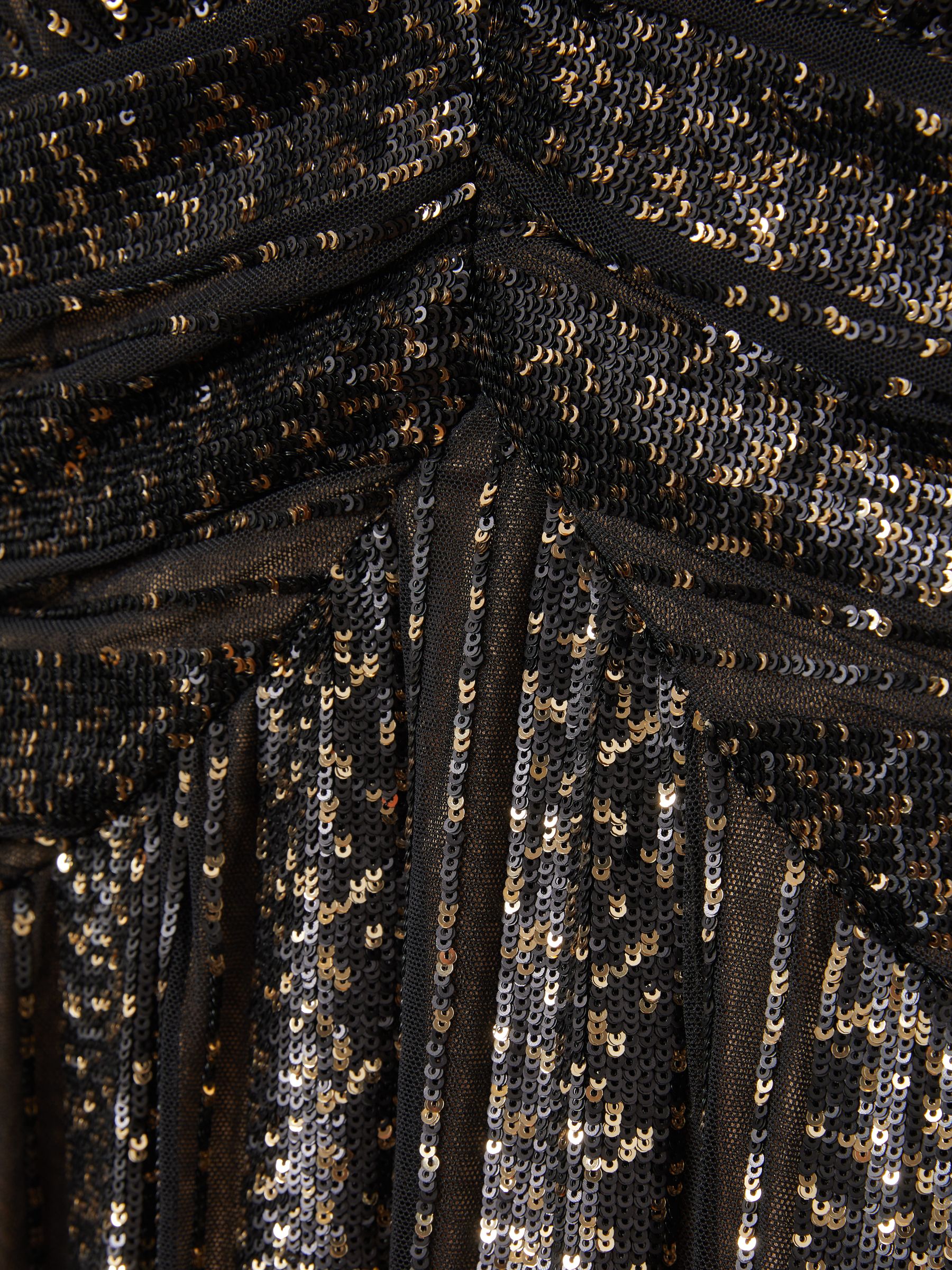Halston Plunge Neck Sequin Maxi Dress in Black - Image 5 of 5