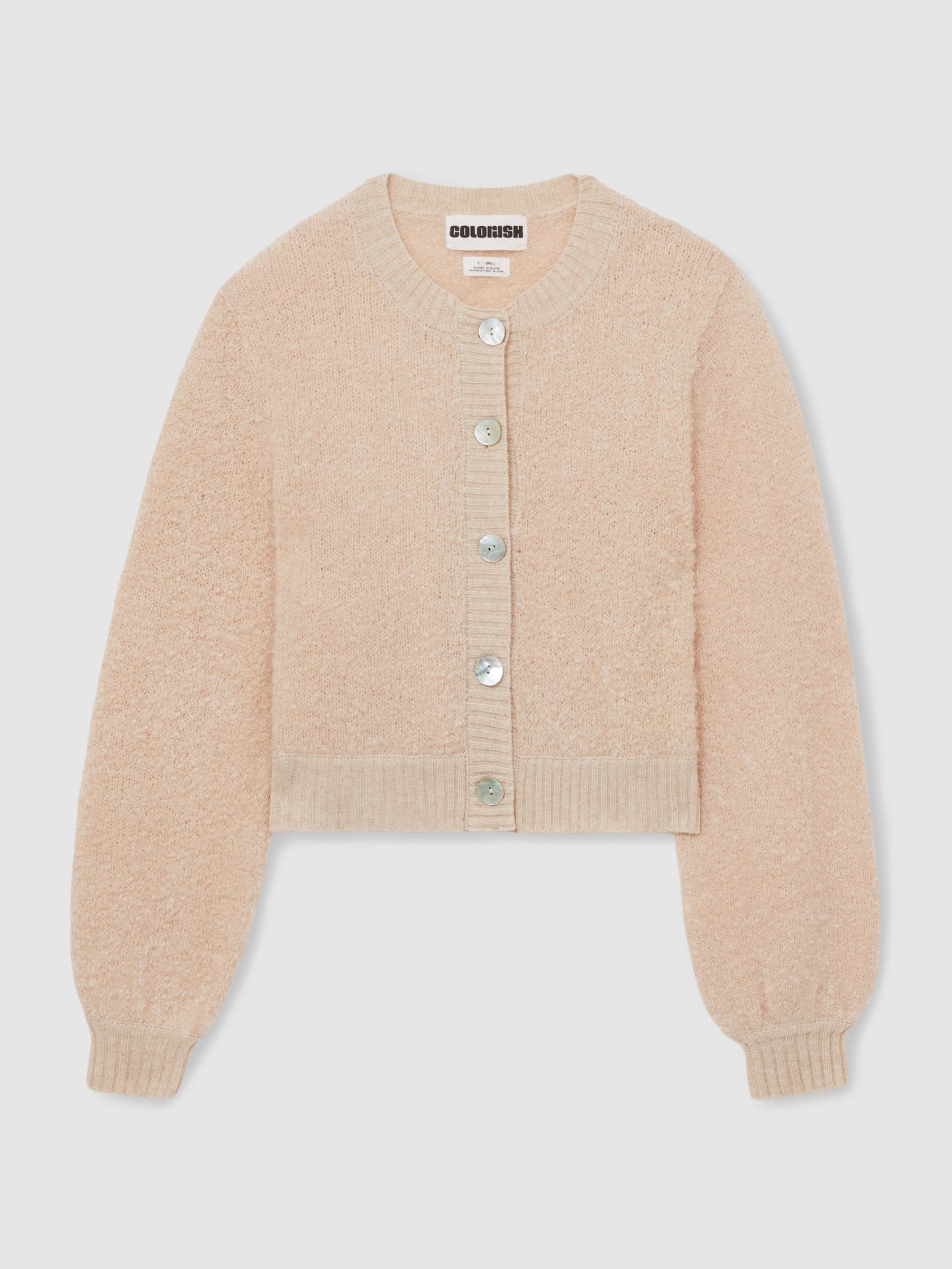 Crush Collection Bouclé Cardigan in Buttercup - Image 2 of 6