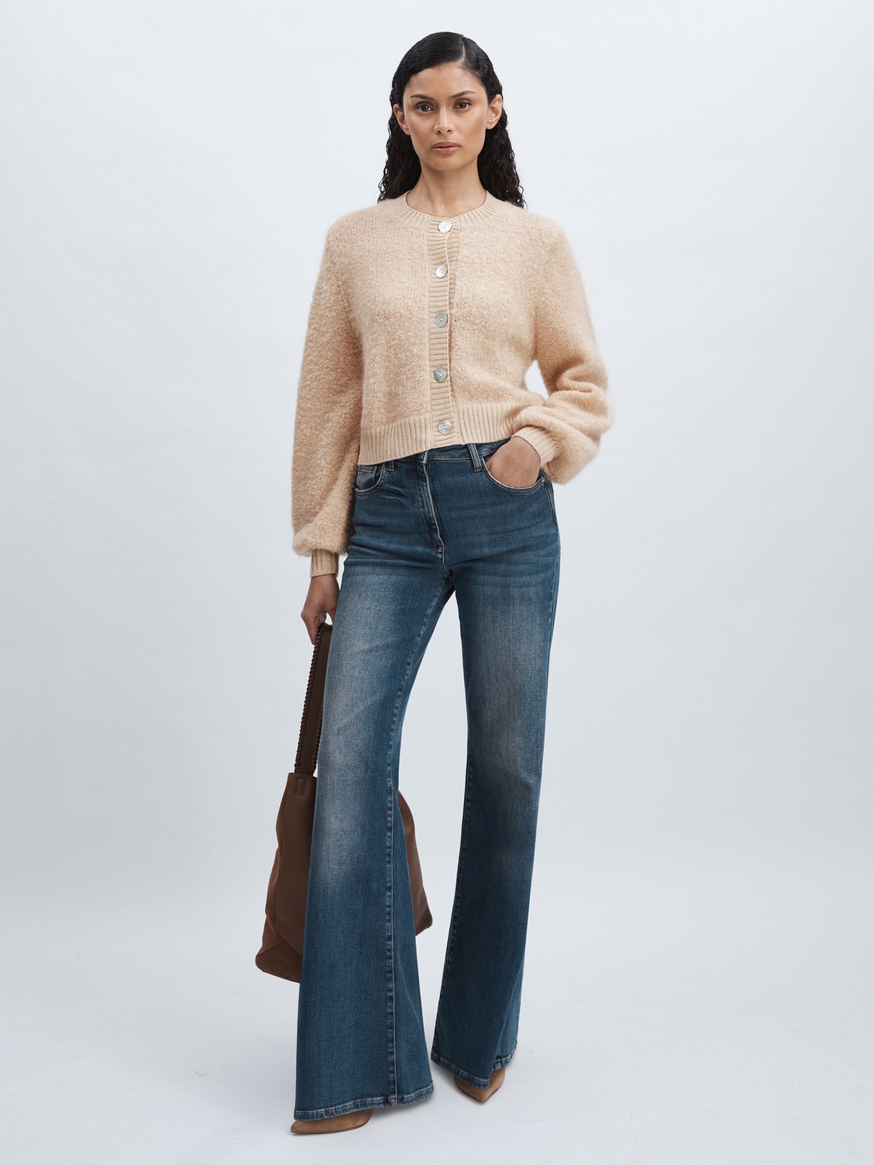 Crush Collection Bouclé Cardigan in Buttercup - Image 3 of 6