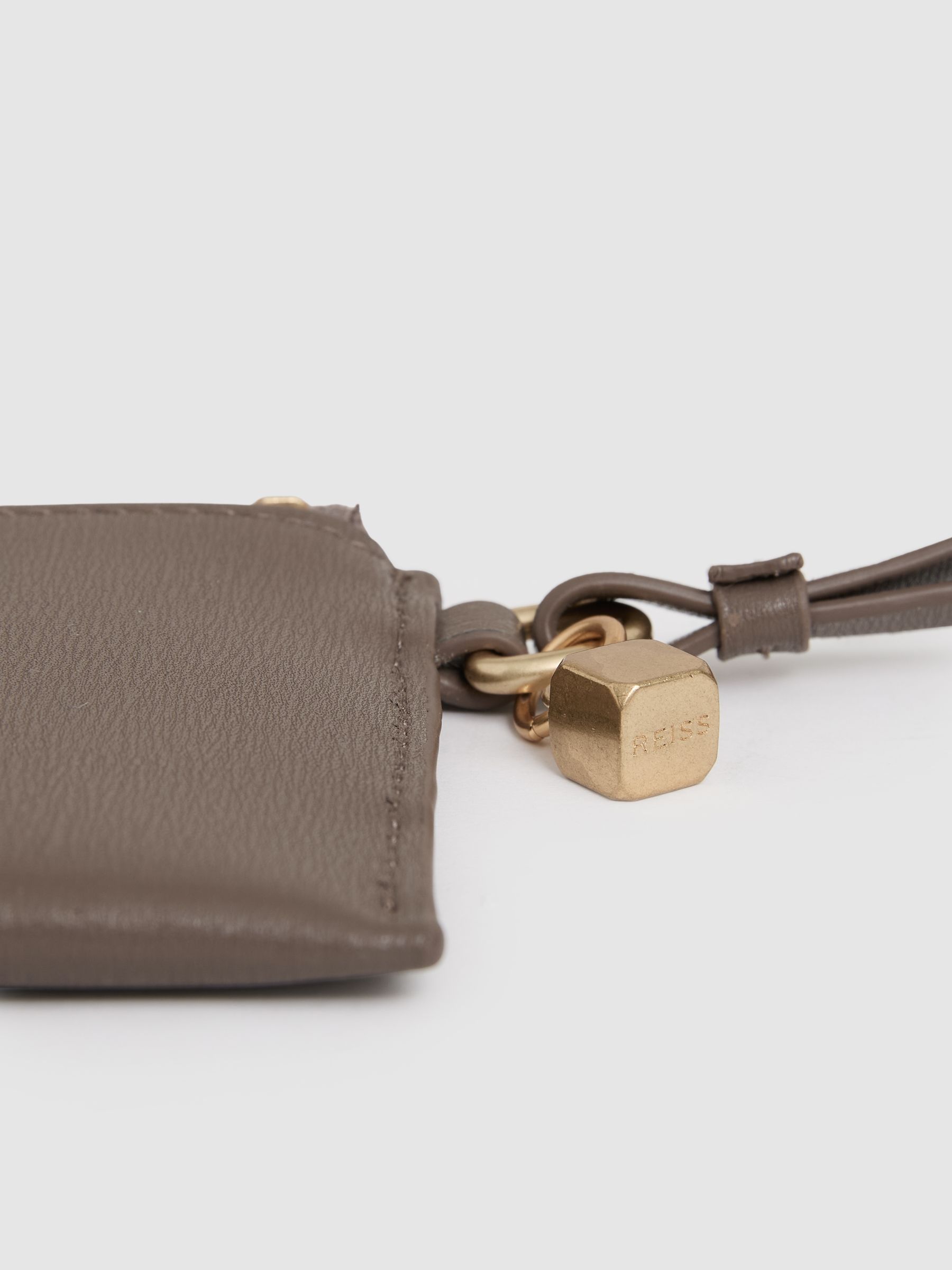 Leather Coin Purse in Taupe - Image 3 of 3