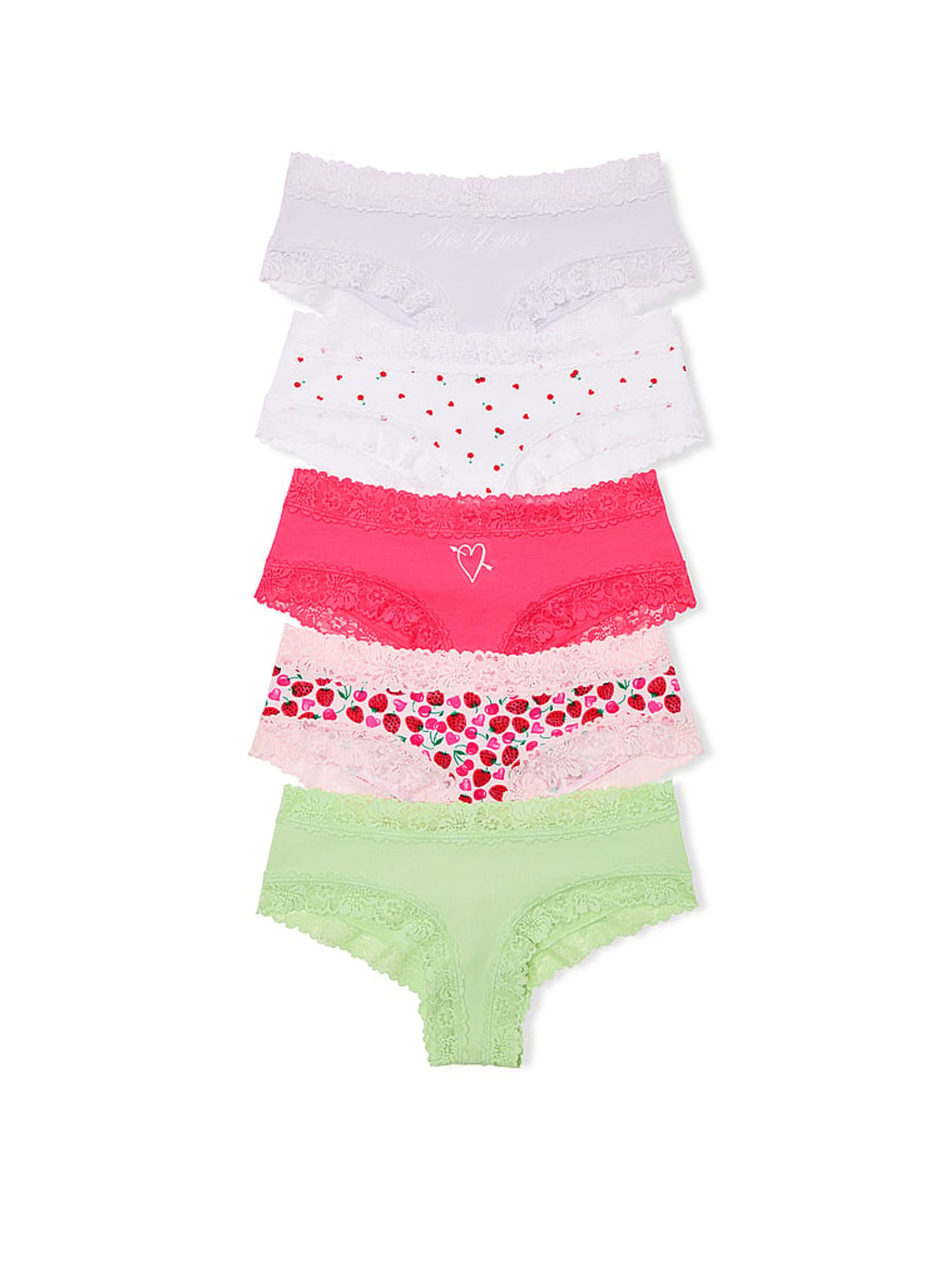 Purple/White/Pink/Green Cheeky 5 Pack Knickers - Image 1 of 1