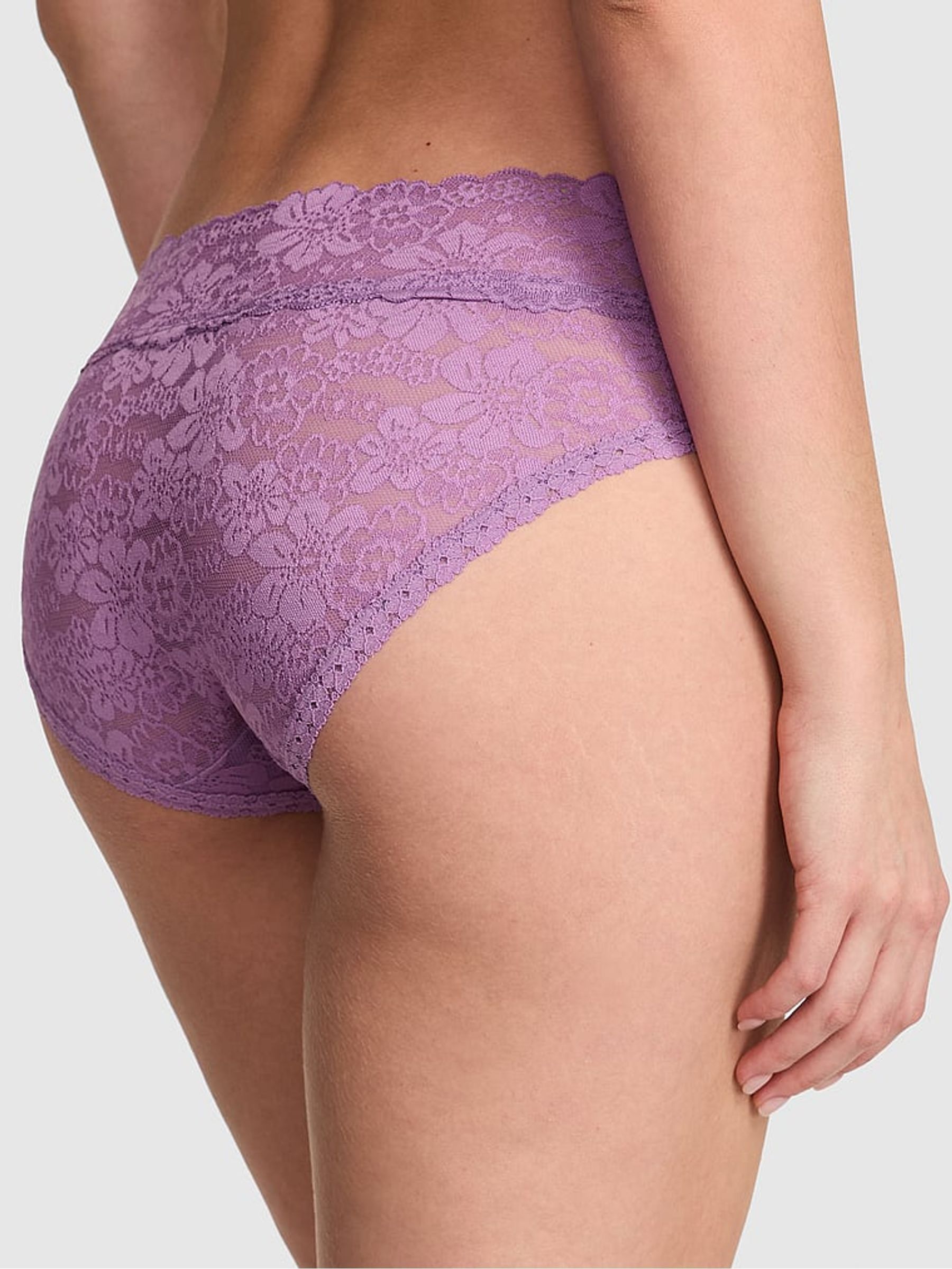 Grape Taffy Purple Hipster Floral Lace Knickers - Image 2 of 3