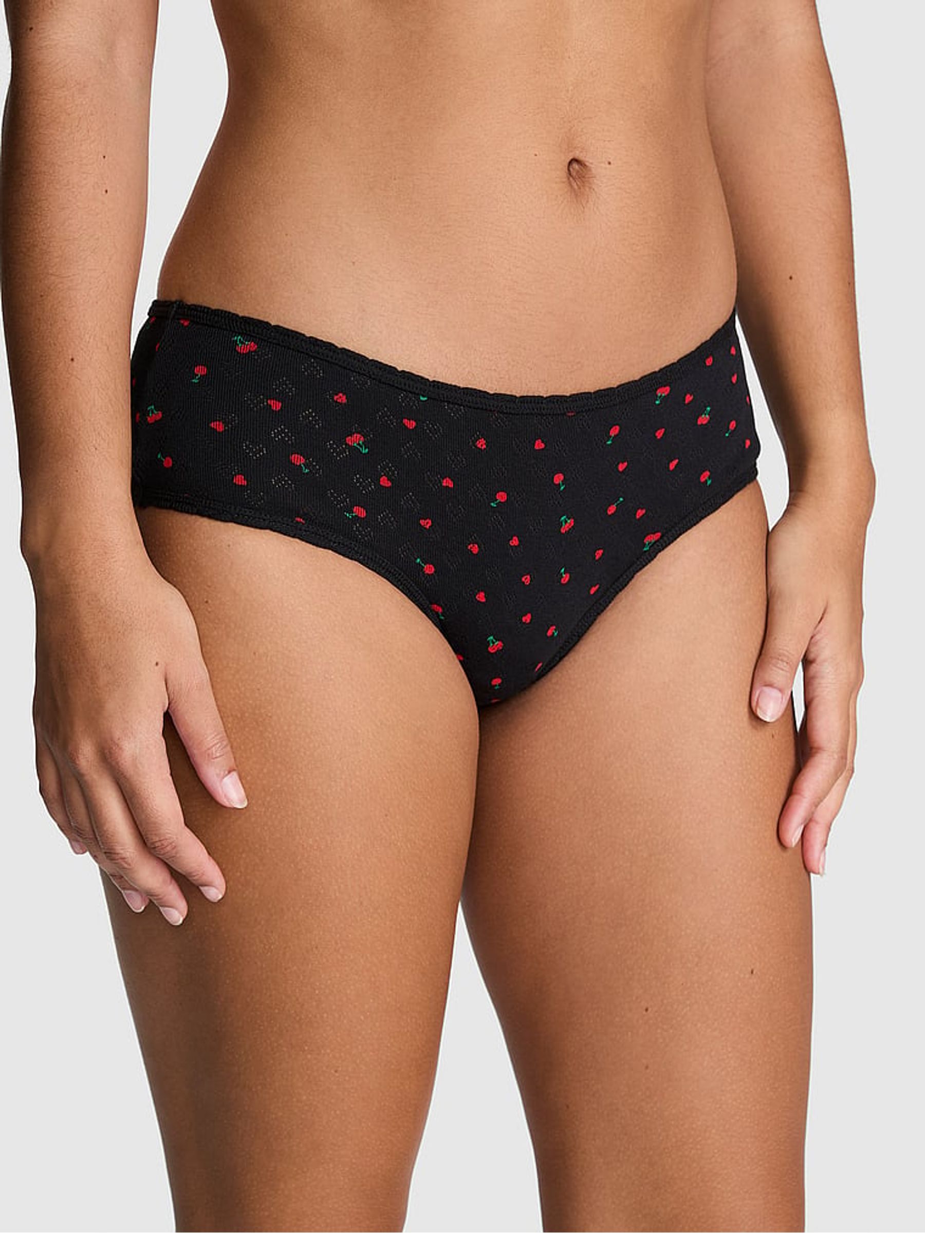 Black Cherry Cheeky Cotton Knickers - Image 1 of 2