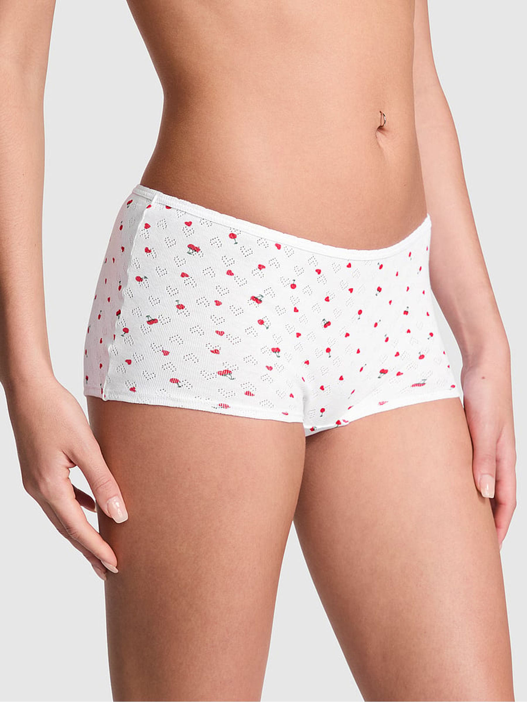 White Cherry Short Cotton Knickers - Image 1 of 3