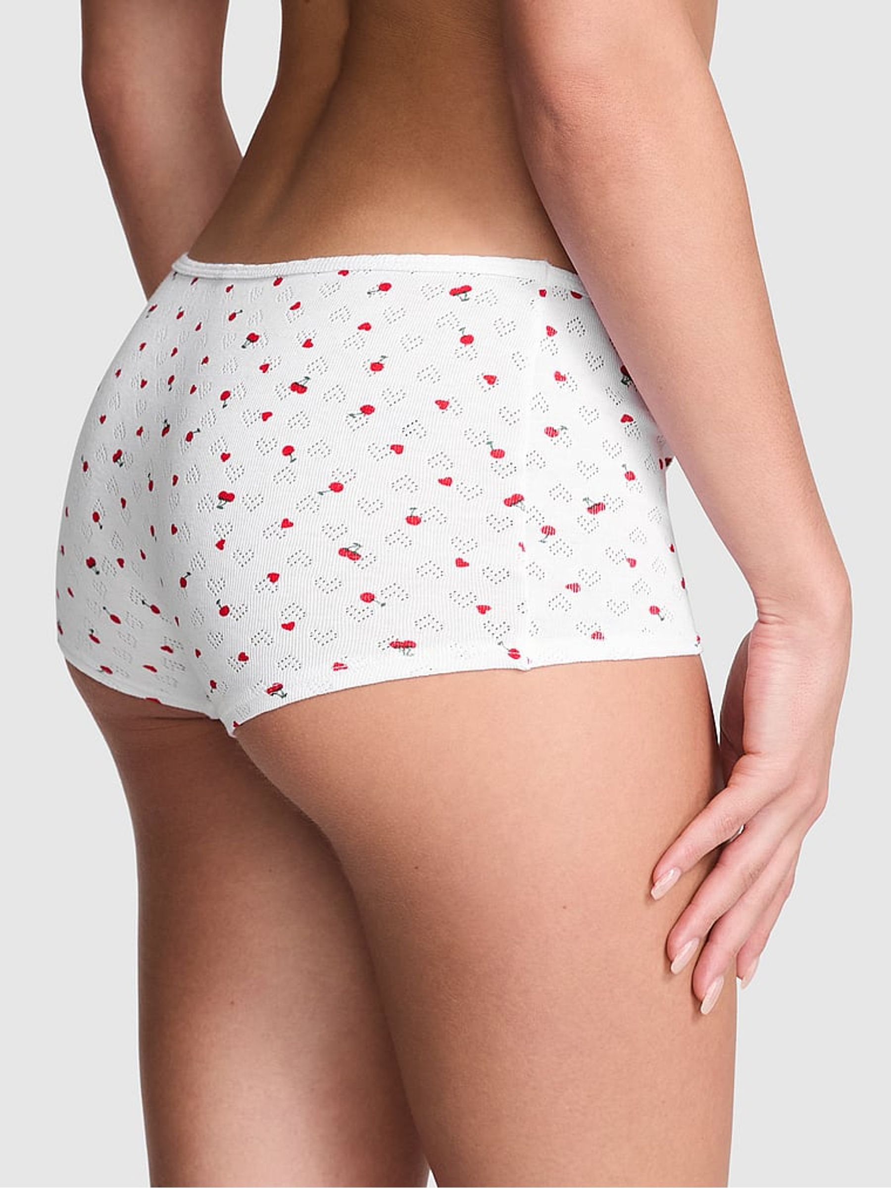 White Cherry Short Cotton Knickers - Image 2 of 3