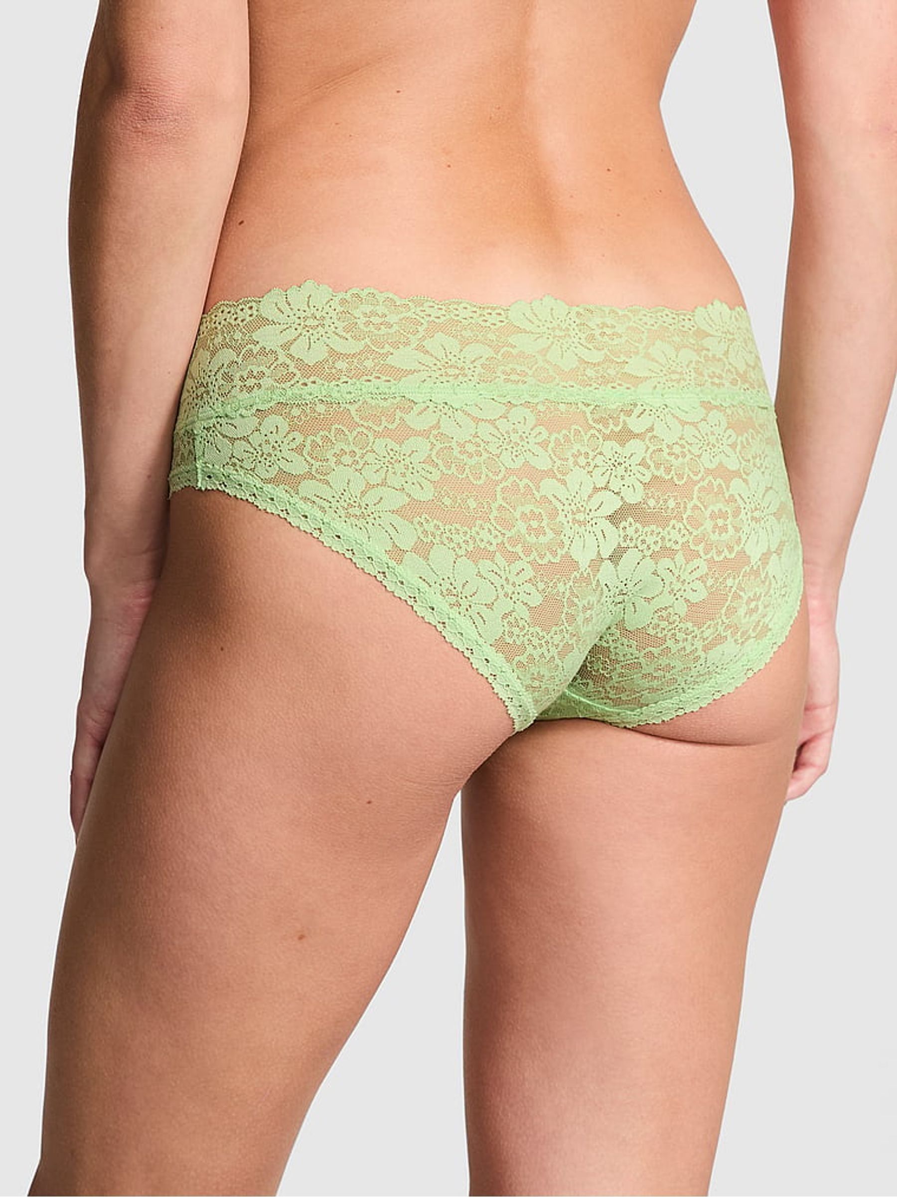 Pale Petal Green Hipster Floral Lace Knickers - Image 2 of 3