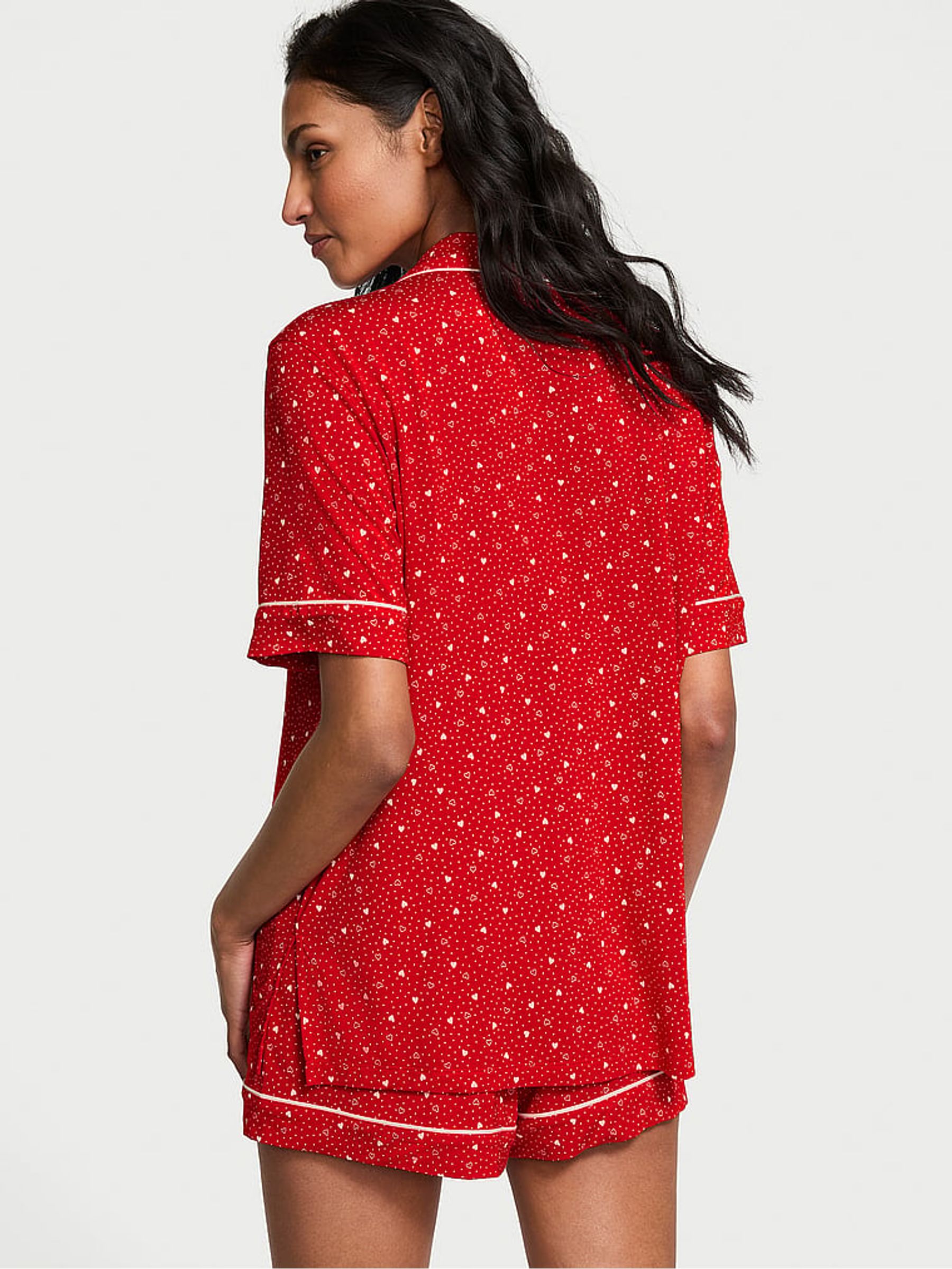 Lipstick Heart Dot Red Modal Short Pyjama Set - Image 2 of 3