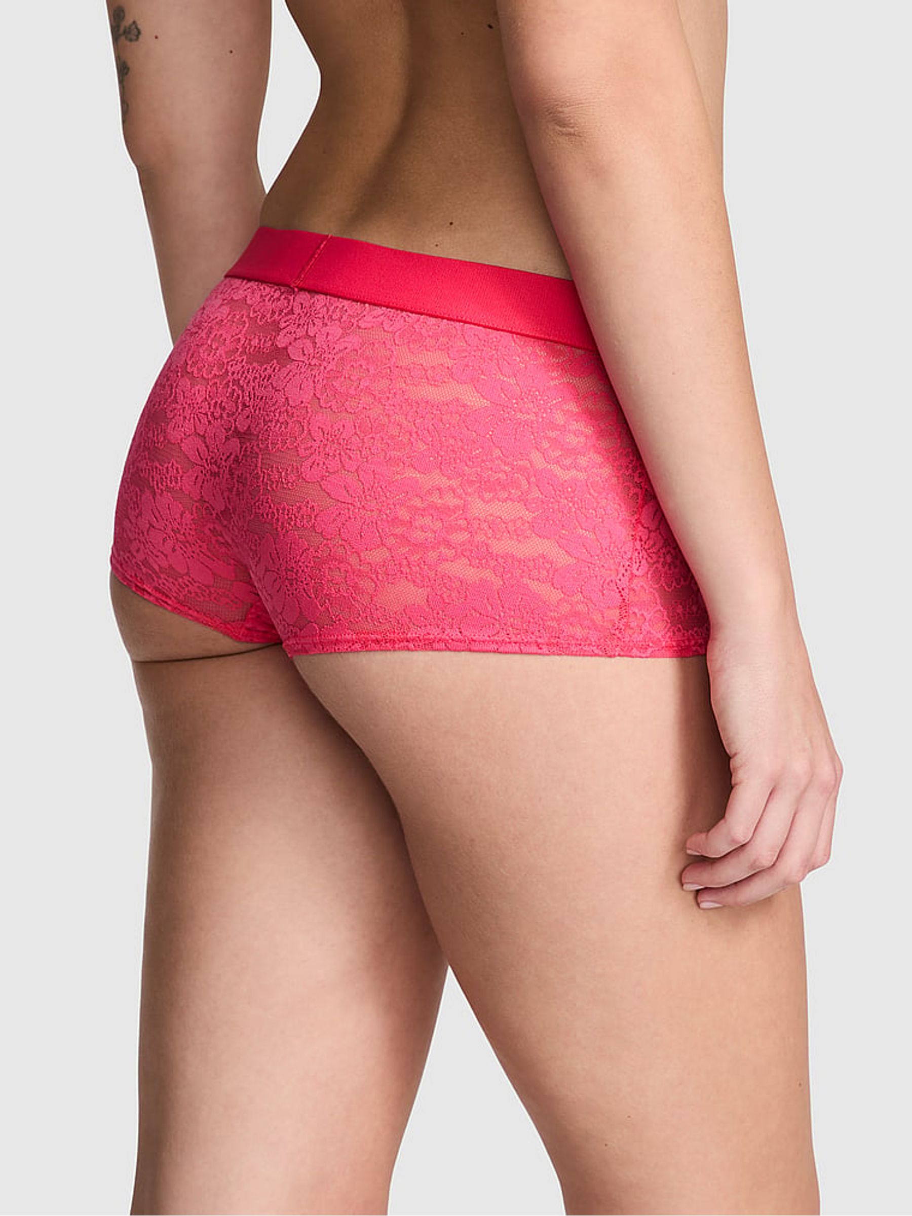 Double Bubble Pink Short Lace Logo Scoop Knickers - Image 2 of 3