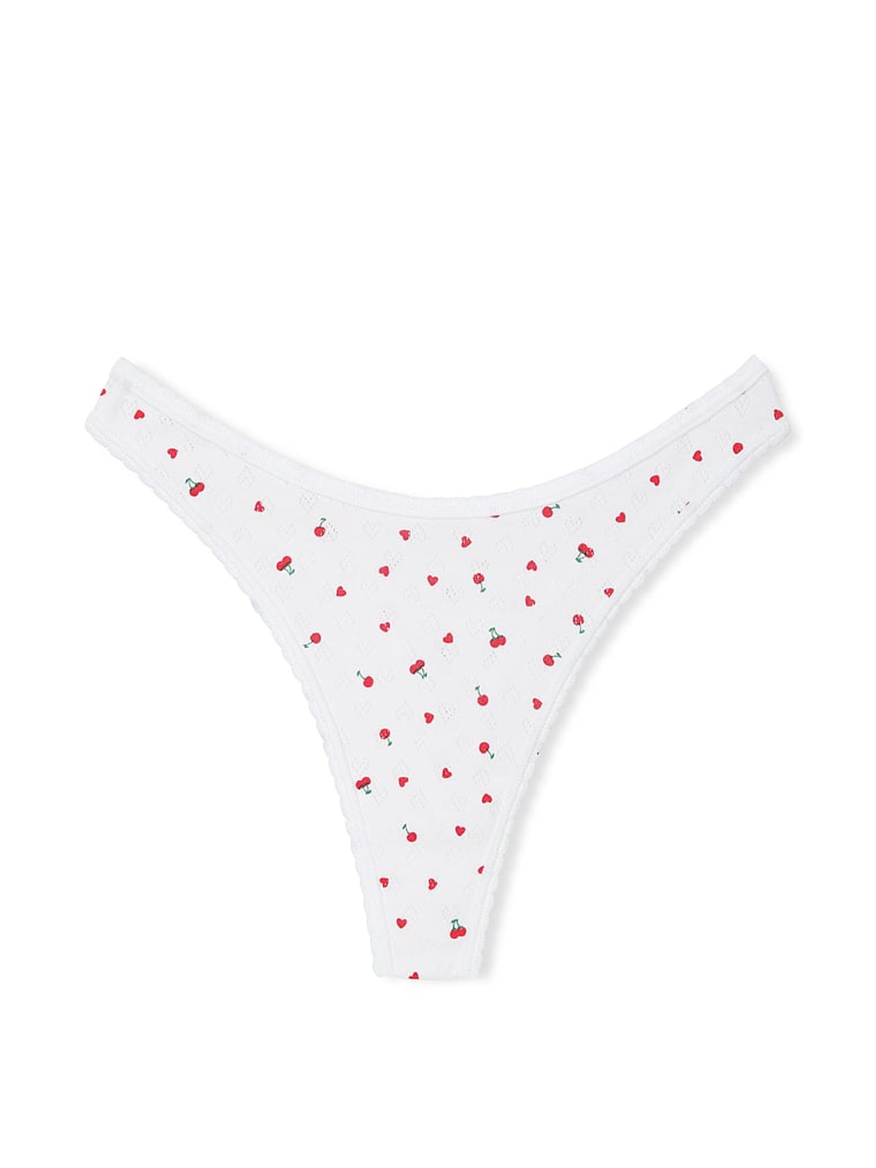 White Cherry Thong Cotton Knickers - Image 3 of 3