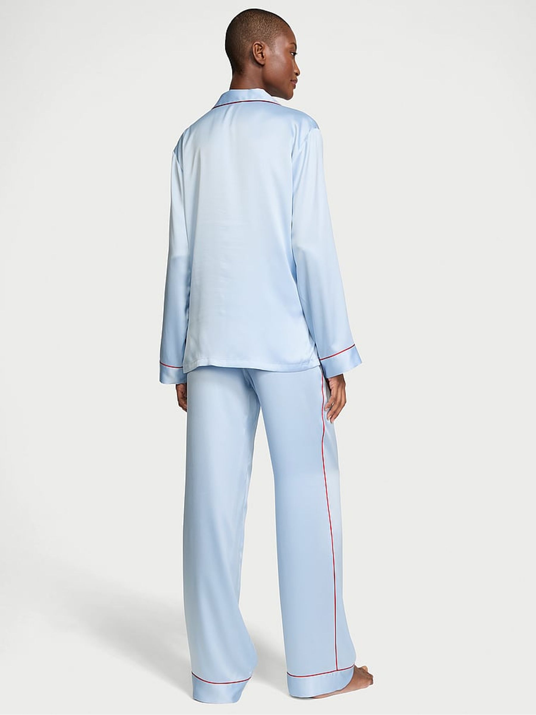 Light Blue Satin Long Pyjama Set - Image 2 of 3