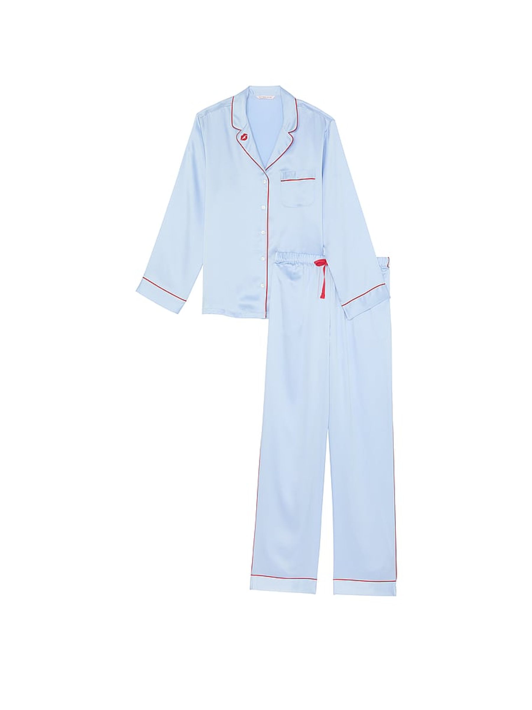 Light Blue Satin Long Pyjama Set - Image 3 of 3