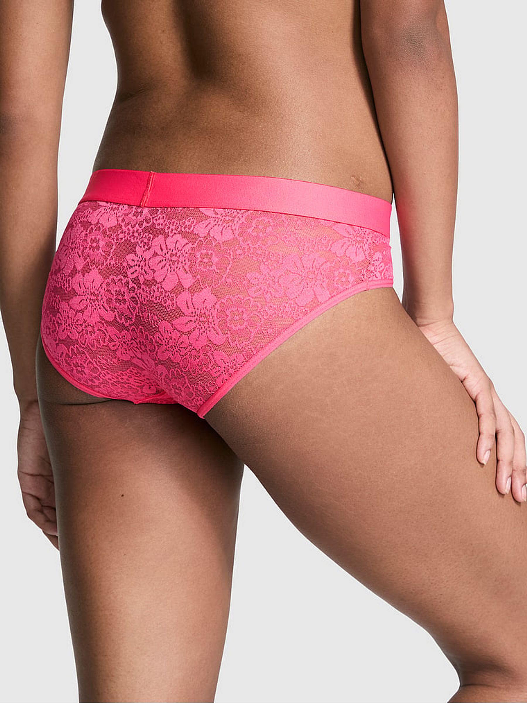 Double Bubble Pink Hipster Lace Logo Scoop Knickers - Image 2 of 3