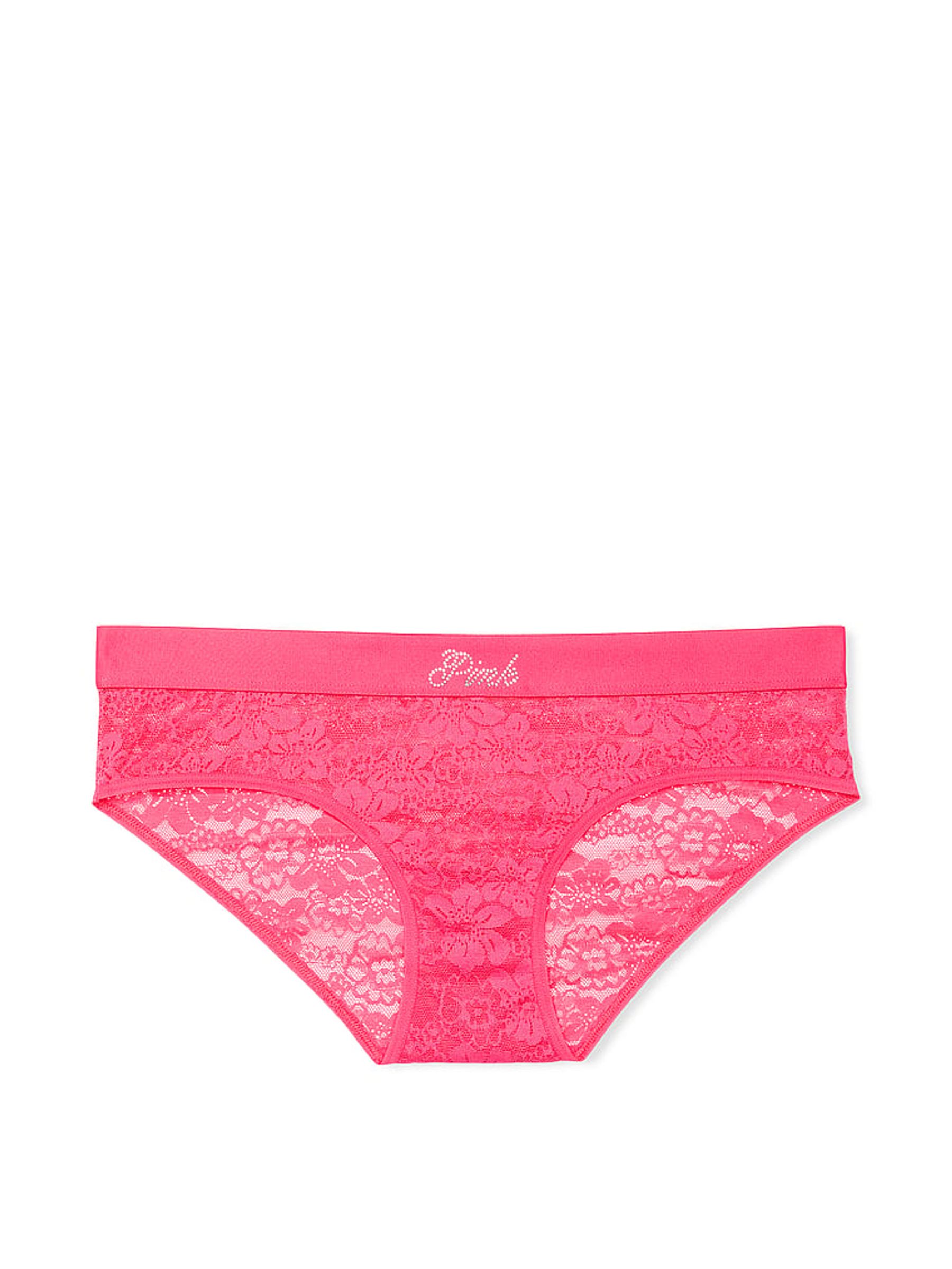Double Bubble Pink Hipster Lace Logo Scoop Knickers - Image 3 of 3