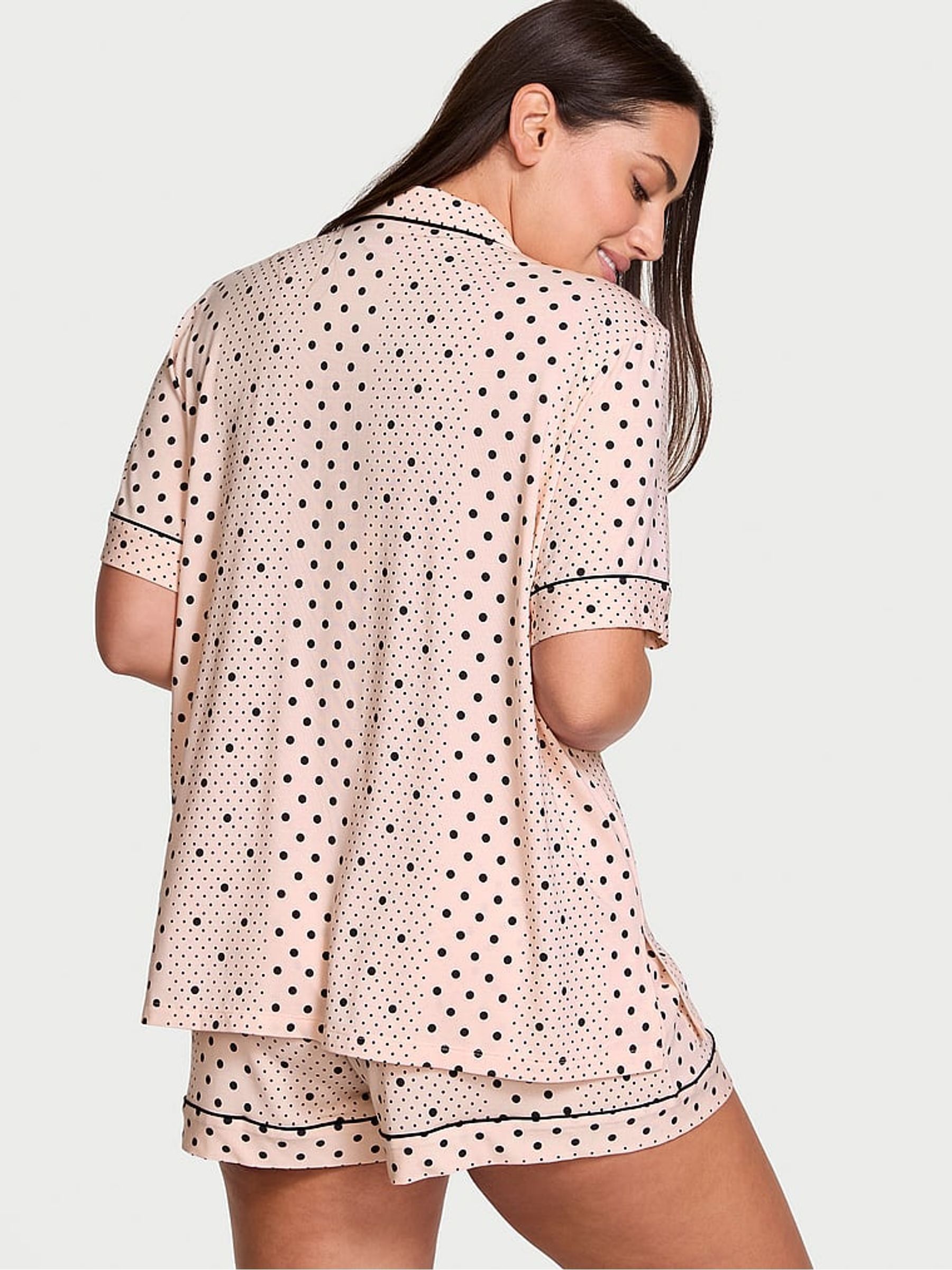 Purest Pink Dotted Stripe Modal Short Pyjama Set - Image 2 of 3