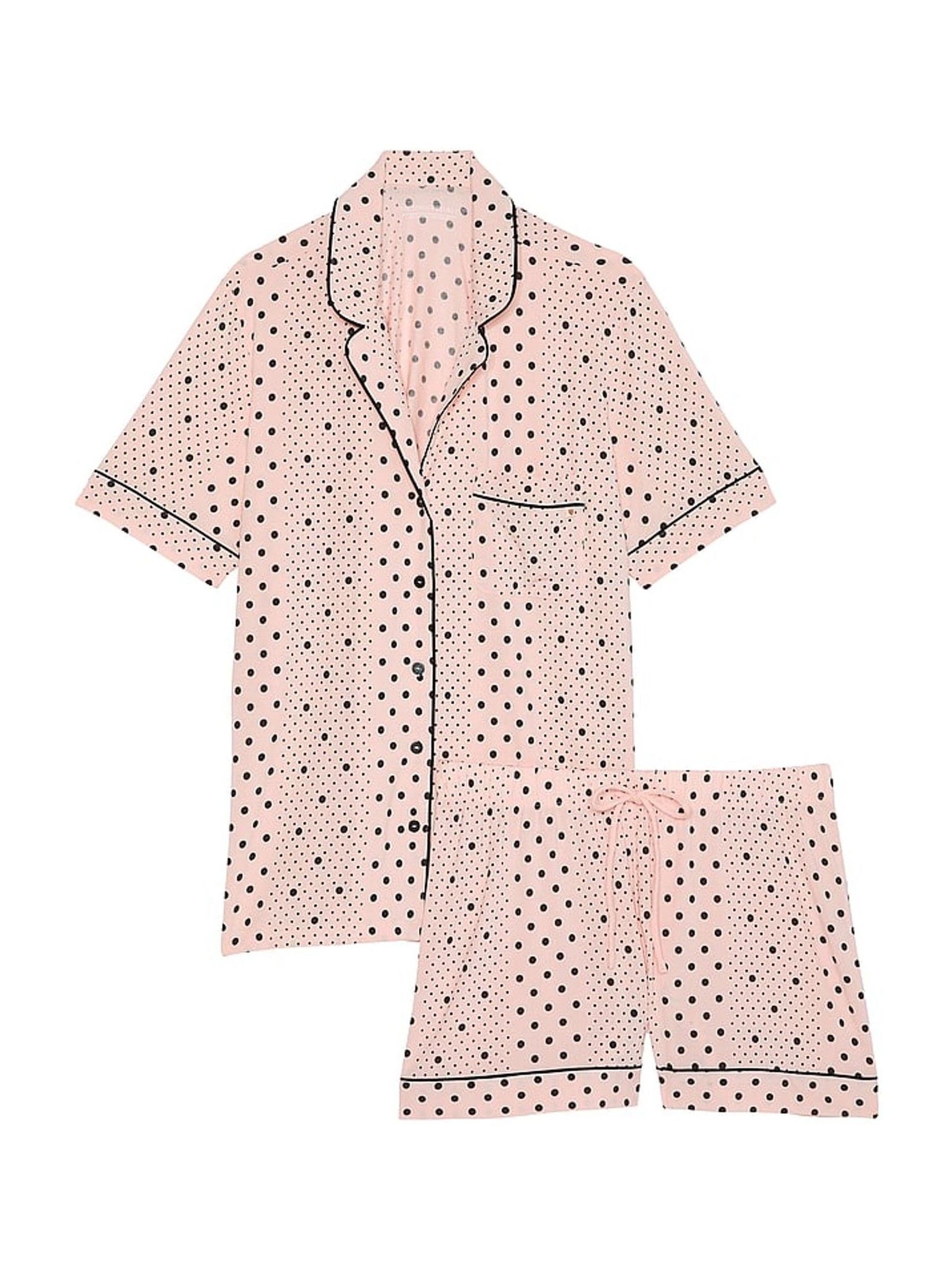 Purest Pink Dotted Stripe Modal Short Pyjama Set - Image 3 of 3