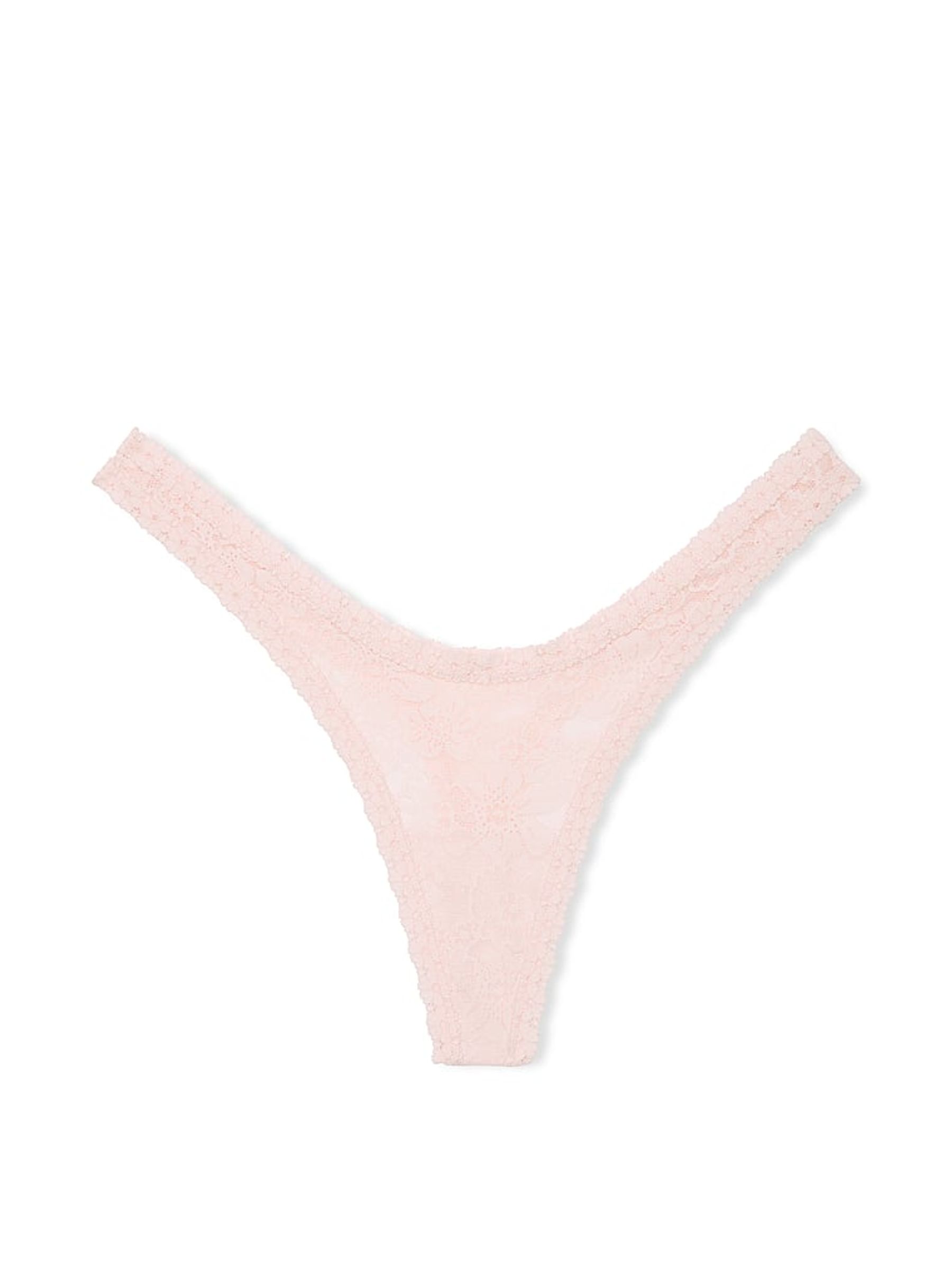 Angel Pink Mini Scoop Thong Floral Lace Knickers - Image 3 of 3