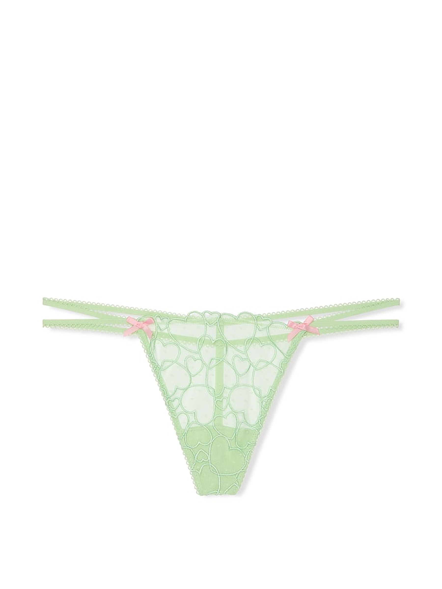 Pale Petal Green G String Lace Knickers - Image 3 of 3