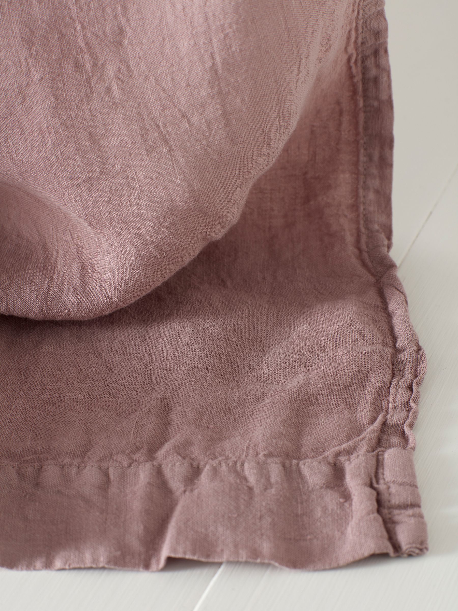 Secret Linen Store Vintage Rose 100% Linen Loop Top Slot Header Single Curtains - Image 2 of 2